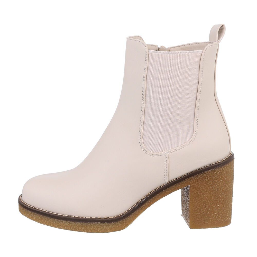 Ital-Design Damen Freizeit High-Heel-Stiefelette Blockabsatz High-Heel günstig online kaufen