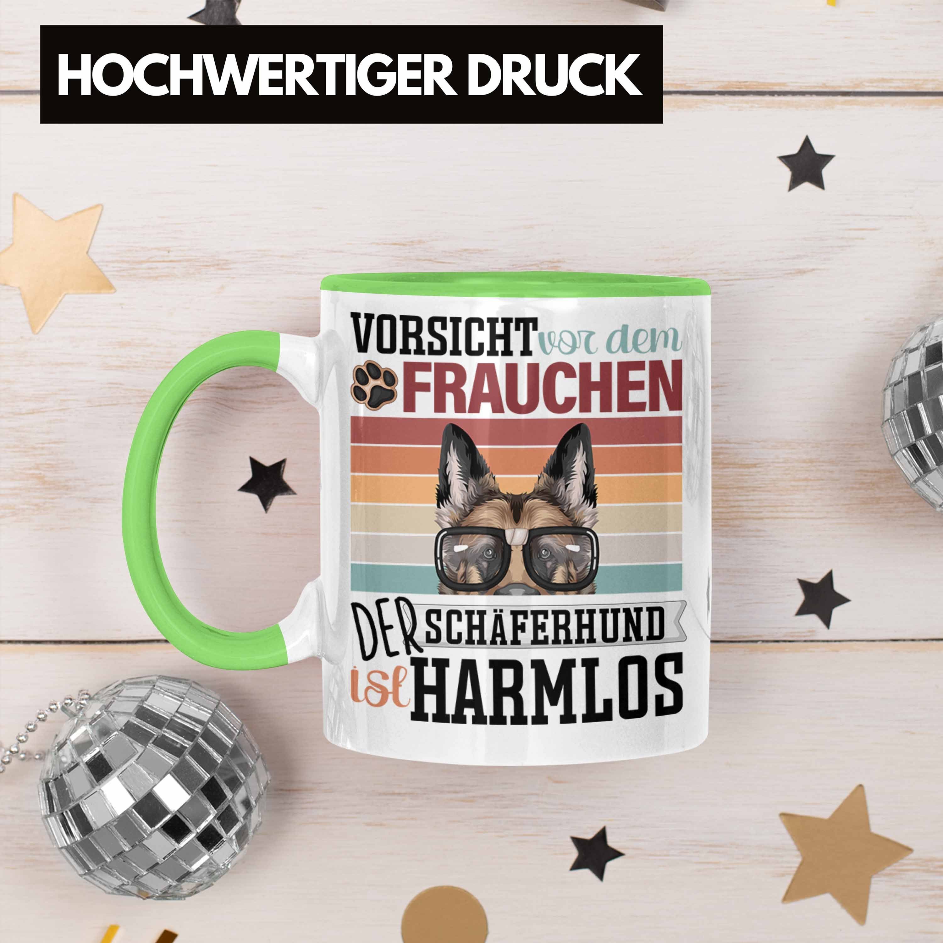 Tasse Spruch Tasse Geschen Grün Frauchen Lustiger Schäferhund Besitzerin Trendation Geschenk