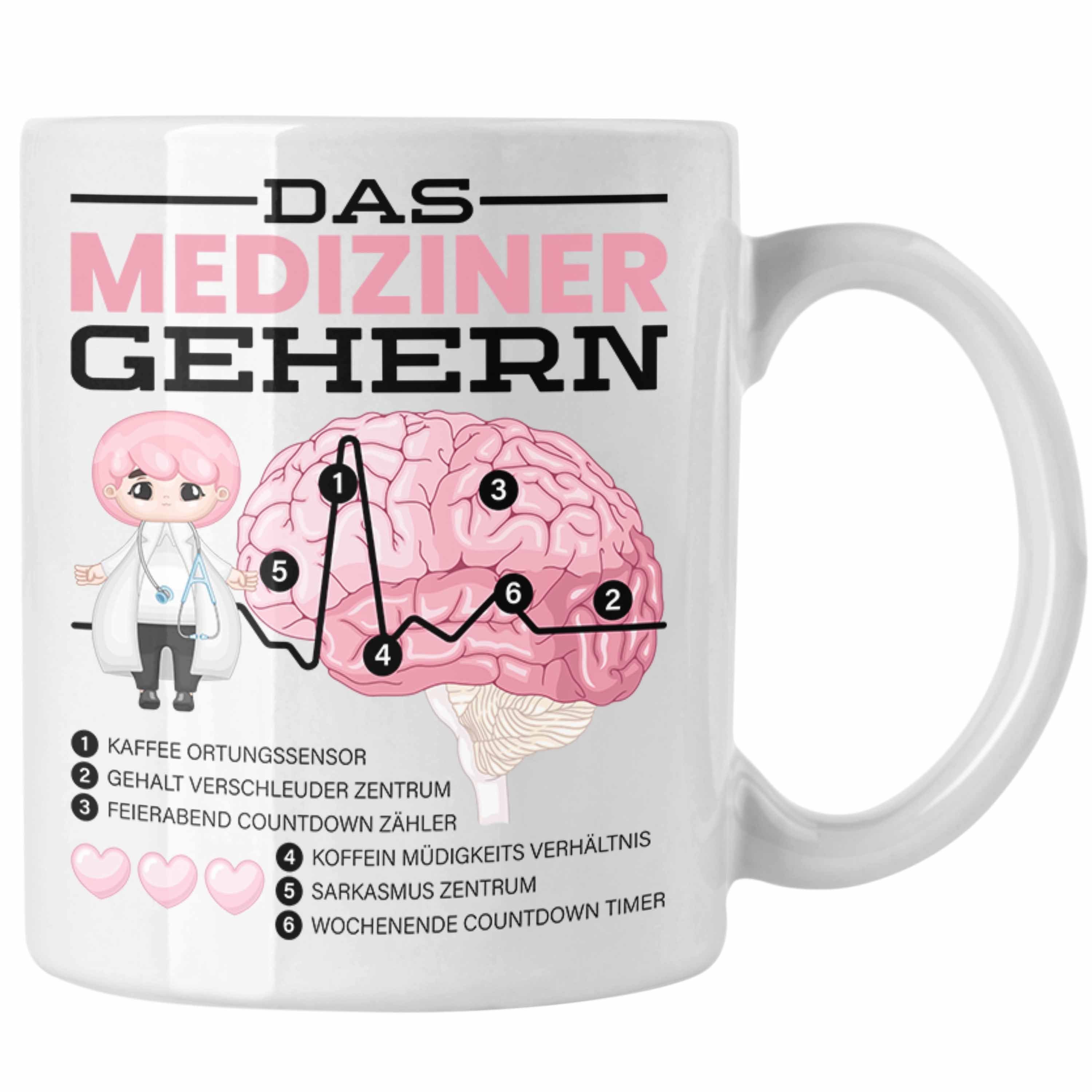 Trendation Tasse Das Mediziner Gehirn Tasse Geschenk Medizin-Studium Arzt Geschenkidee Weiss