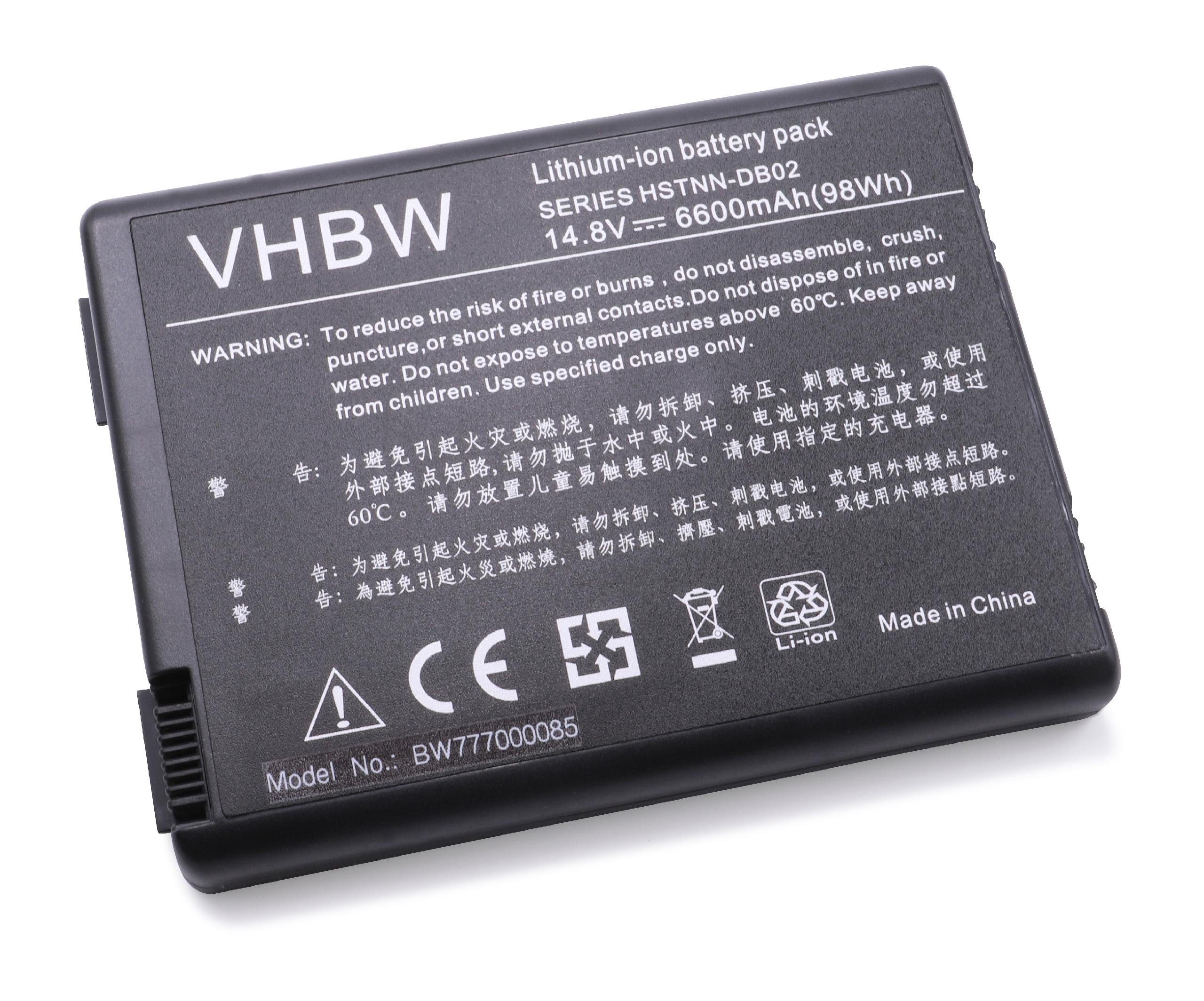 vhbw passend für HP Pavilion DL228AV, NX9100, NX9105, NX9110, NX9600, Laptop-Akku 6600 mAh