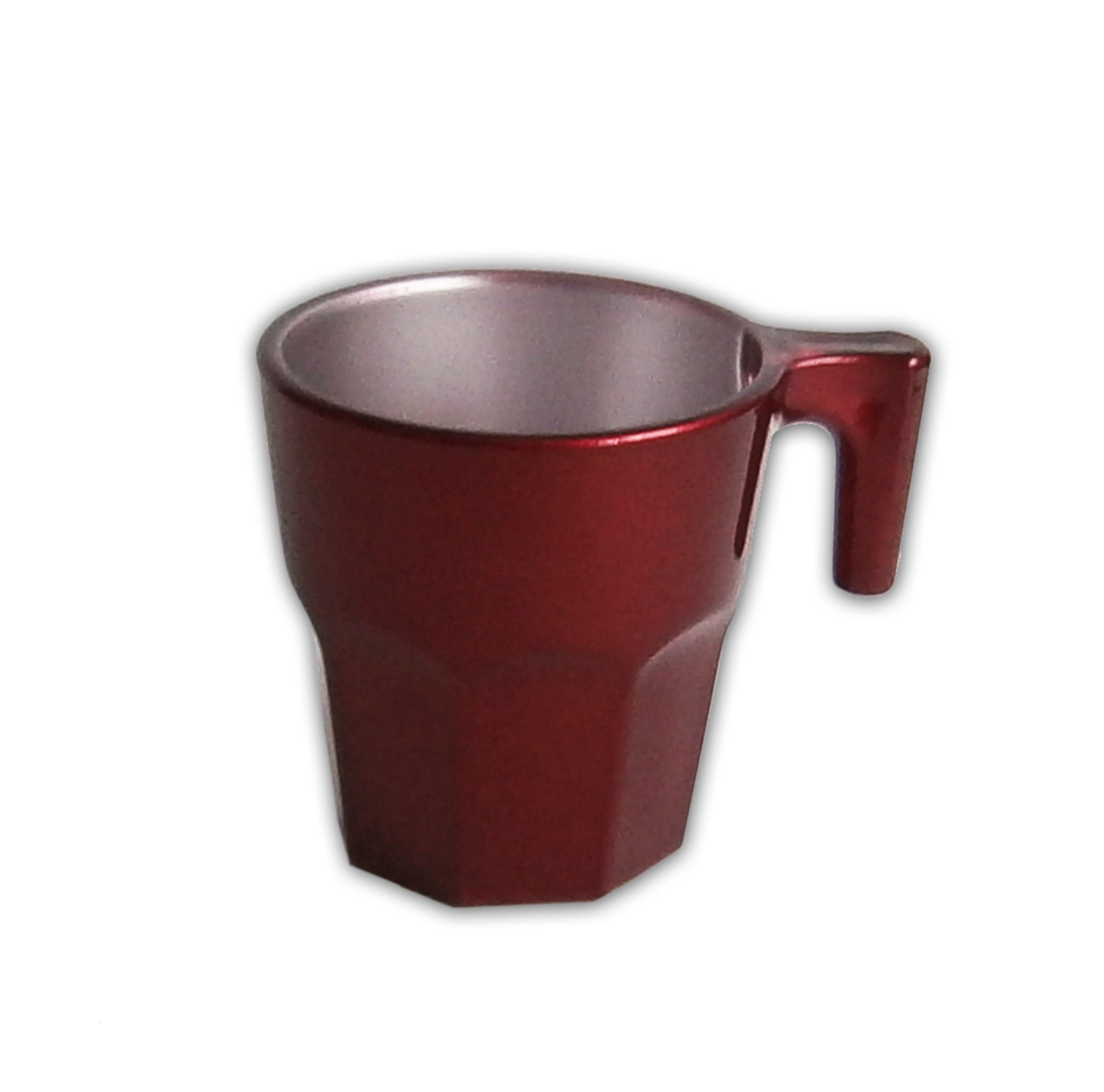 50 Henkel Kaffeebecher KAFFEETASSE mit Metallic Casablanca Becher Tee Tasse Tasse 4x (Dunkelrot-Metallic), Glas