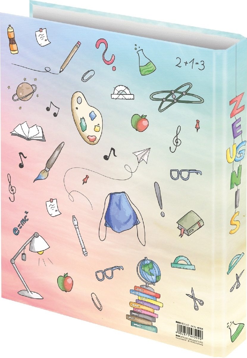 RNK Verlag Präsentationsordner Zeugnisringbuch 'Schooldoodle' 4 Ringe A4 250x315mm (2 Stück)