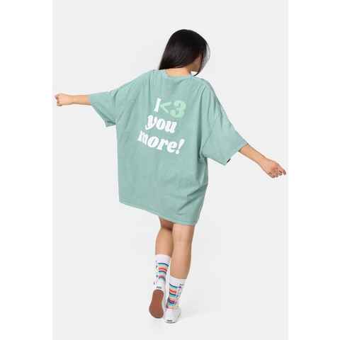 Worldclassca T-Shirt Worldclassca Oversized Print I Love T-Shirt lang Tee Sommer Oberteil