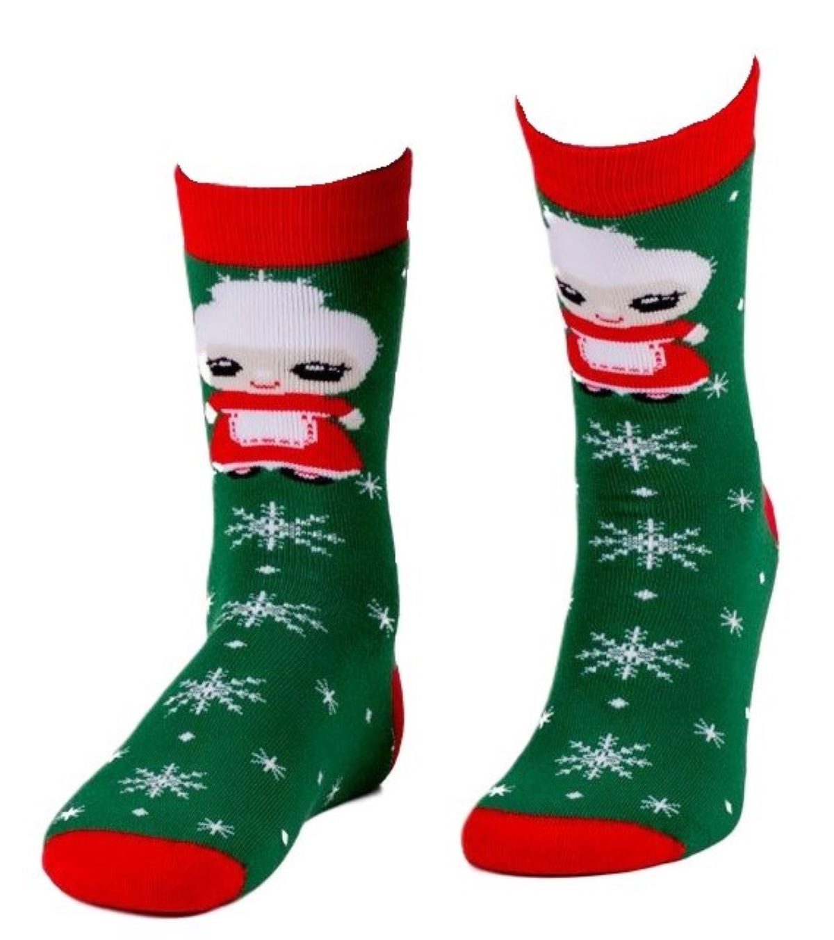 Toker Collection® Freizeitsocken Weihnachtssocken - "Rentier", "Weihnachtsfrau", "Weihnachtsmann" (Pack, 1 Paar) eingestricktes Rentier