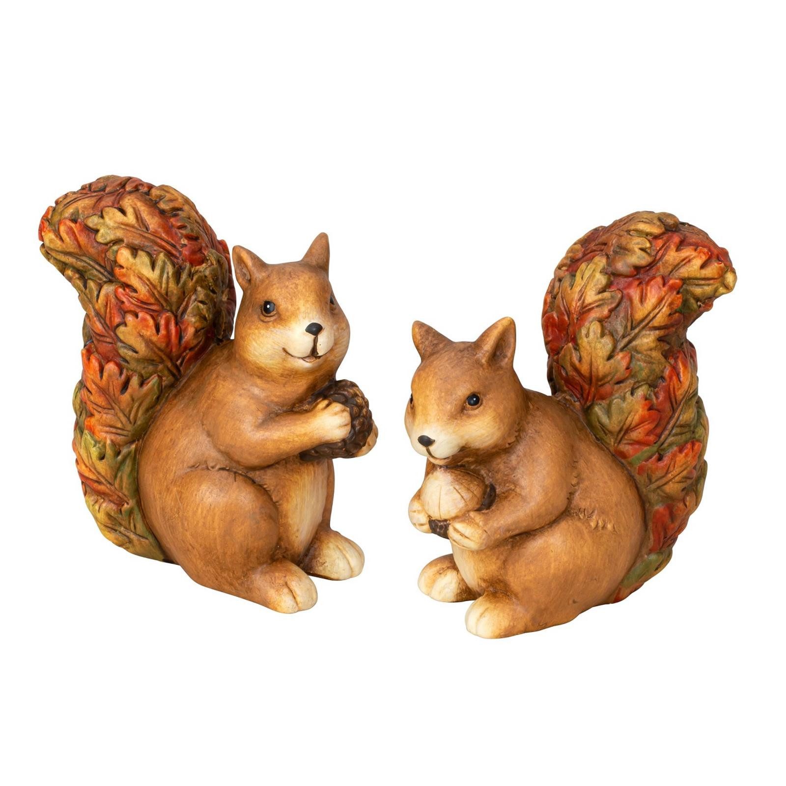 Geschenkestadl Tierfigur 2 oder 4 Stück Eichhörnchen Figuren mit Nuss mehrere Größen und Farben (Spar-Set, 2 St., 2 unterschiedliche Eichhörnchen im 2er oder 4er Set), detailreich verarbeitet