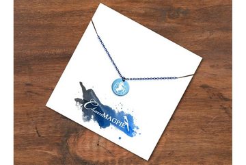 Silberkettenstore Edelstahlkette Halskette mit Anhänger Pferd - Edelstahl, blue