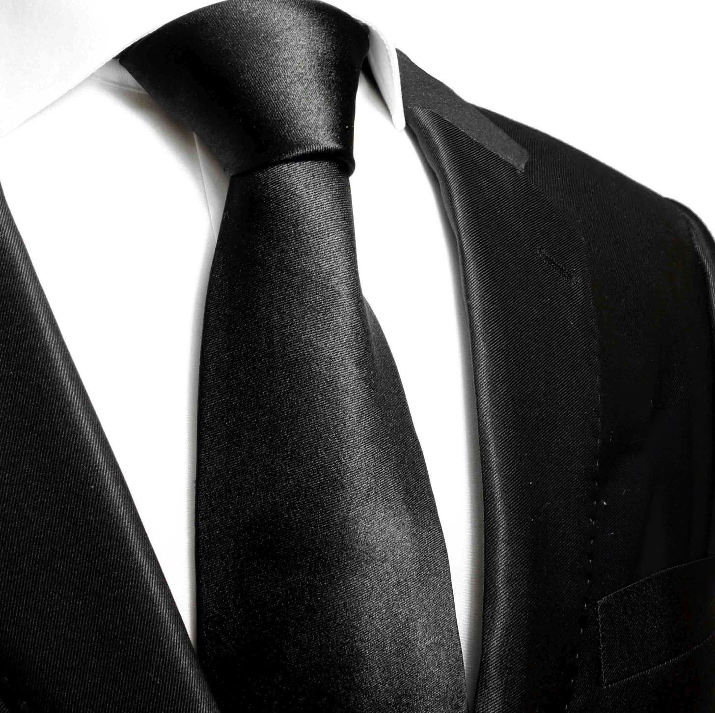 Paul Malone Krawatte für Herren Uni Krawatte schwarz günstig online kaufen