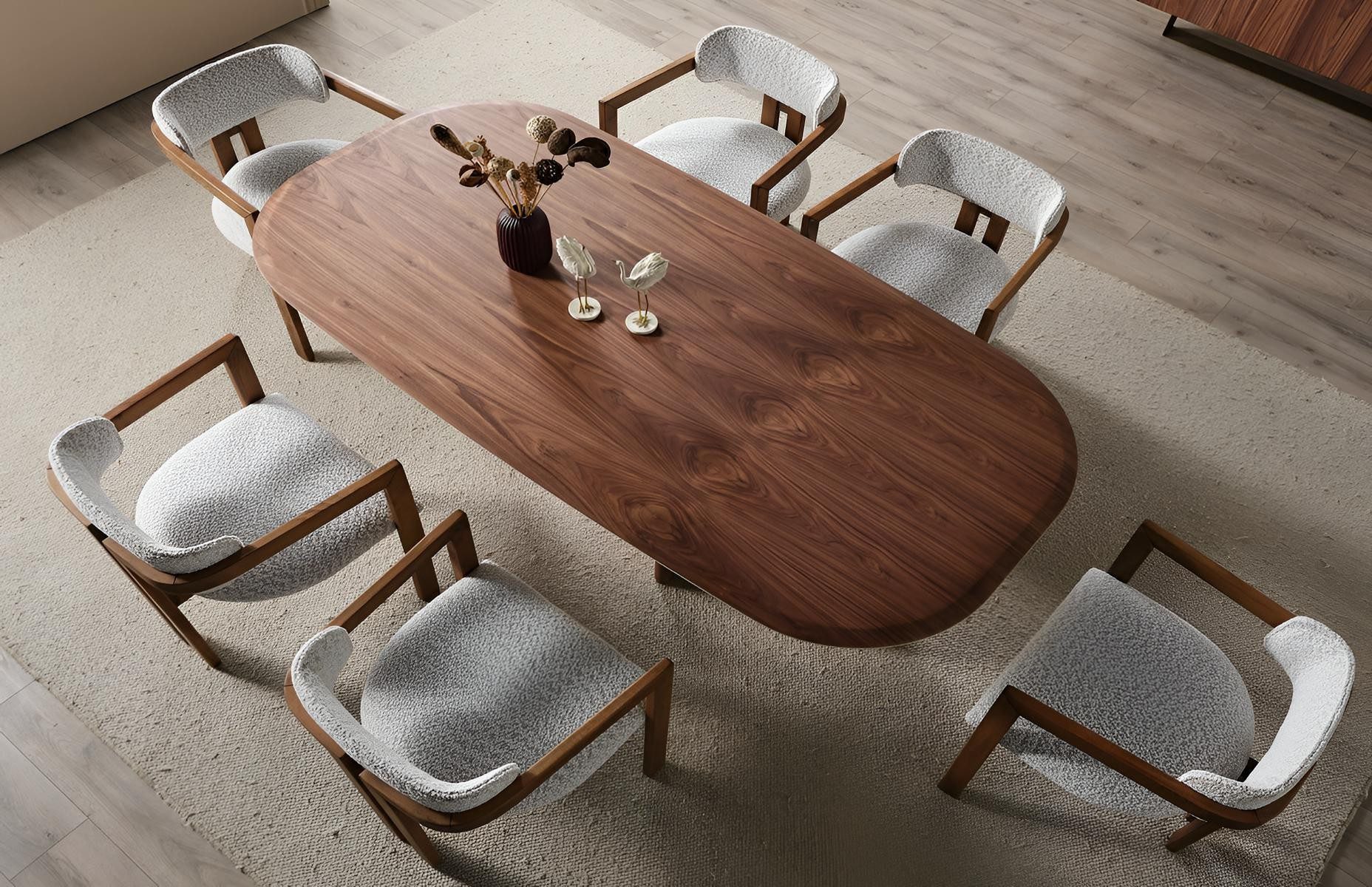 Xlmoebel Esszimmer-Set Moderne 7-teilige Garnitur: Luxuriöser Esstisch mit 6 Stühlen, (7-St), Made in Europa