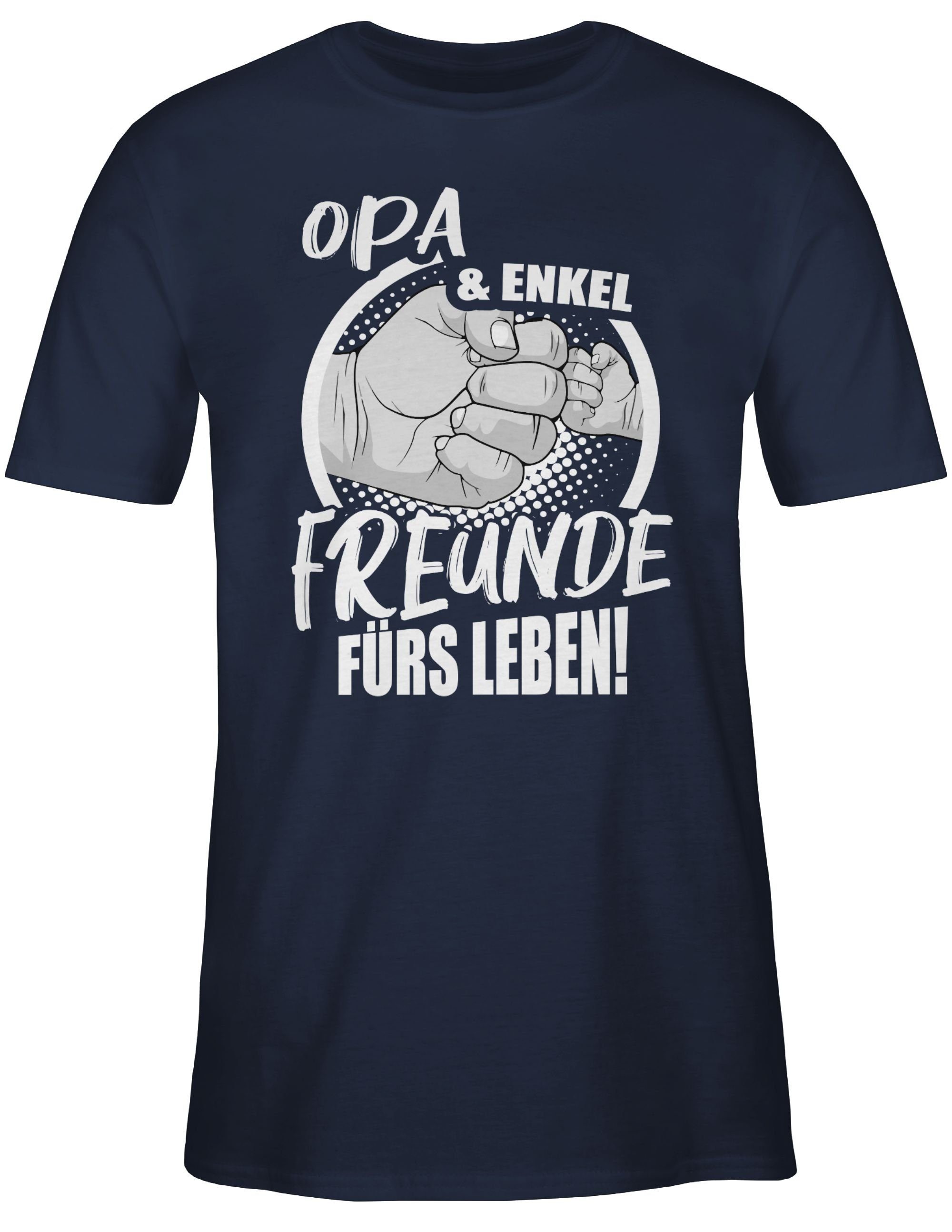 & Geschenke fürs Enkel Freunde Blau Opa Opa T-Shirt Shirtracer 1 Leben! Navy
