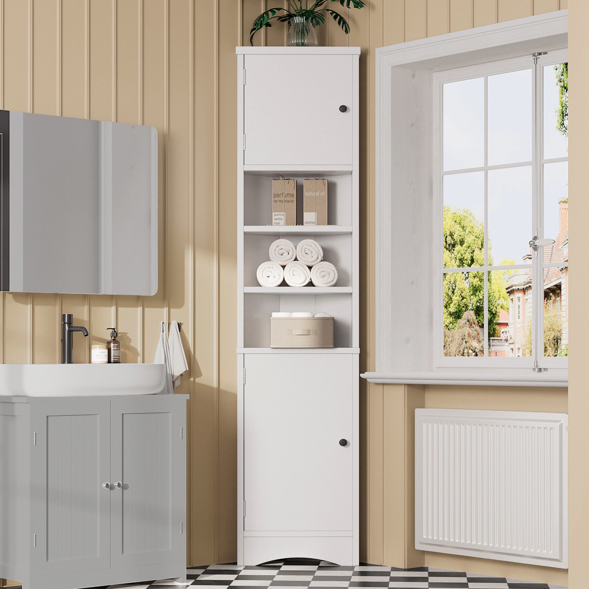STILVORA Hochschrank Badezimmerschrank Badkommode mit verstellbare günstig online kaufen