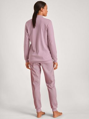 CALIDA Pyjama Calida Damen Bündchenpyjama 42453 mauve shadow (1 Stück, 1 tlg., 1 Stück)