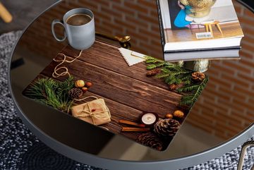 Platzset, Tischset Geschenk Holz Weihnachten Tischunterlage Tischdeko, matches21 HOME & HOBBY, (1-St), modernes Esstisch Platzdeckchen als abwaschbarer Tischuntersetzer