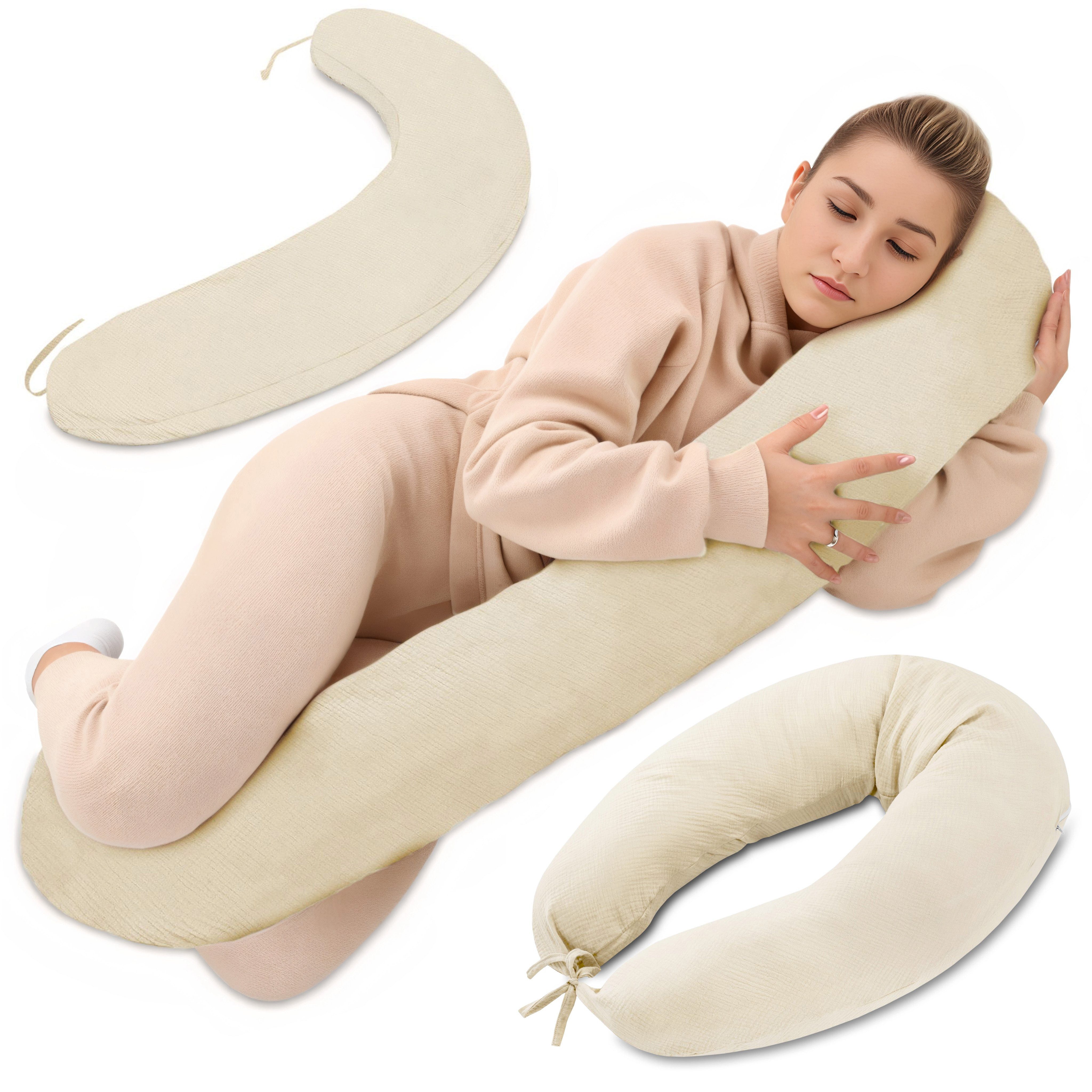 Totsy Baby Stillkissen Stillkissen XXL Musselin Seitenschläferkissen Schwangerschaftskissen