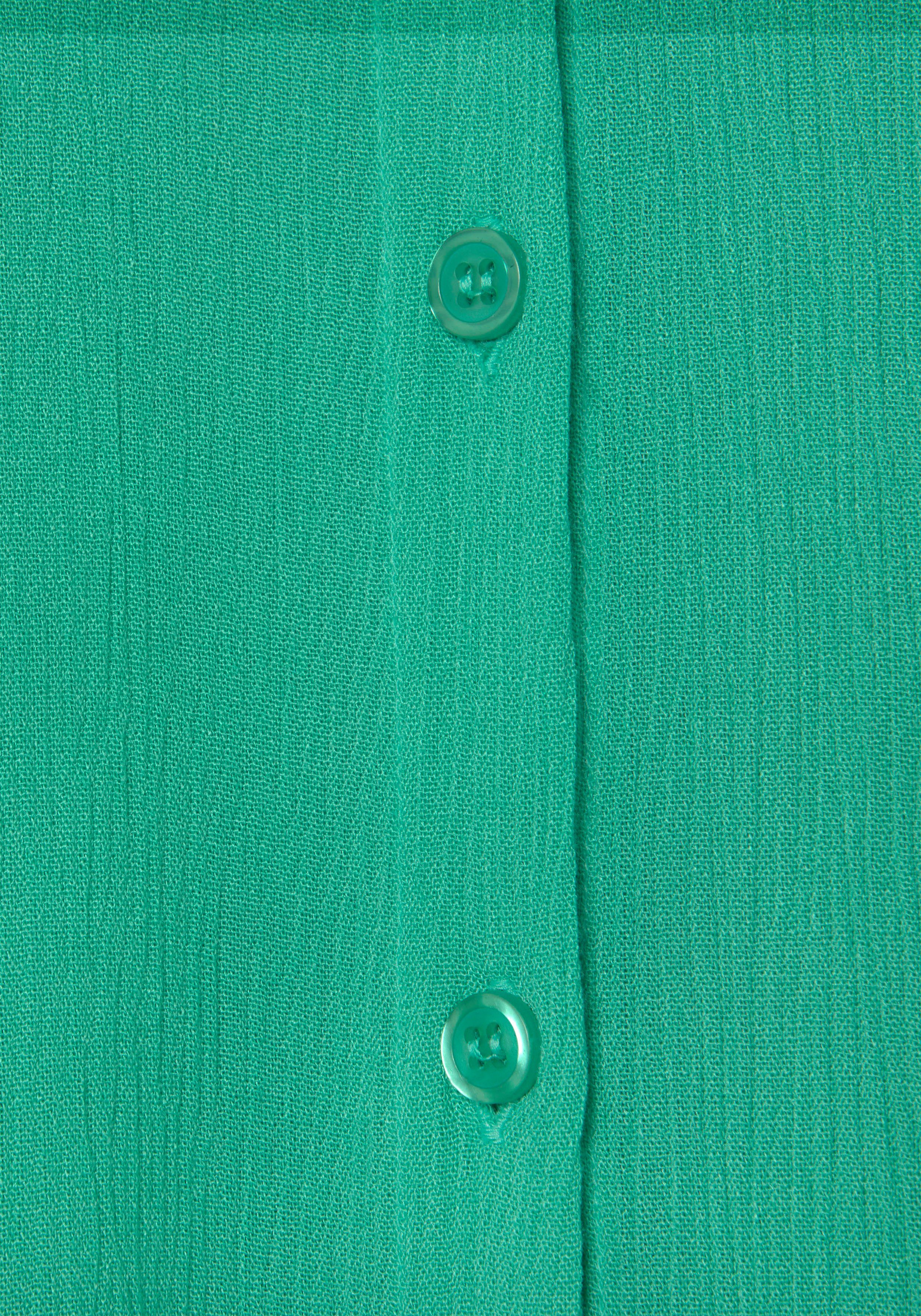 LASCANA Hemdblusenkleid Viskose gekreppter aus apfelgrün
