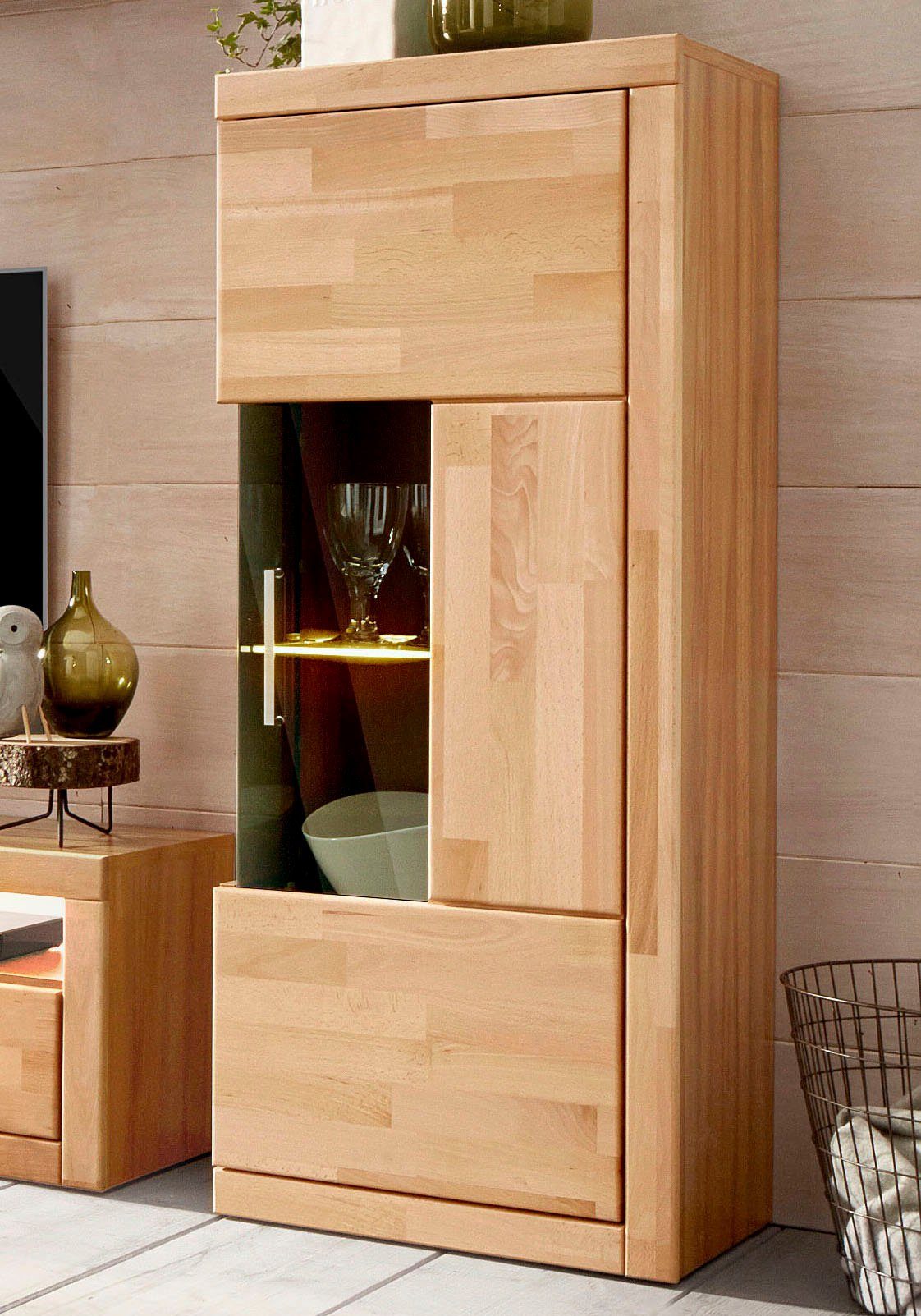 Home affaire Vitrine Ribe,125cm hoch,4 Fächer,1Glasboden variabel einsetzba günstig online kaufen