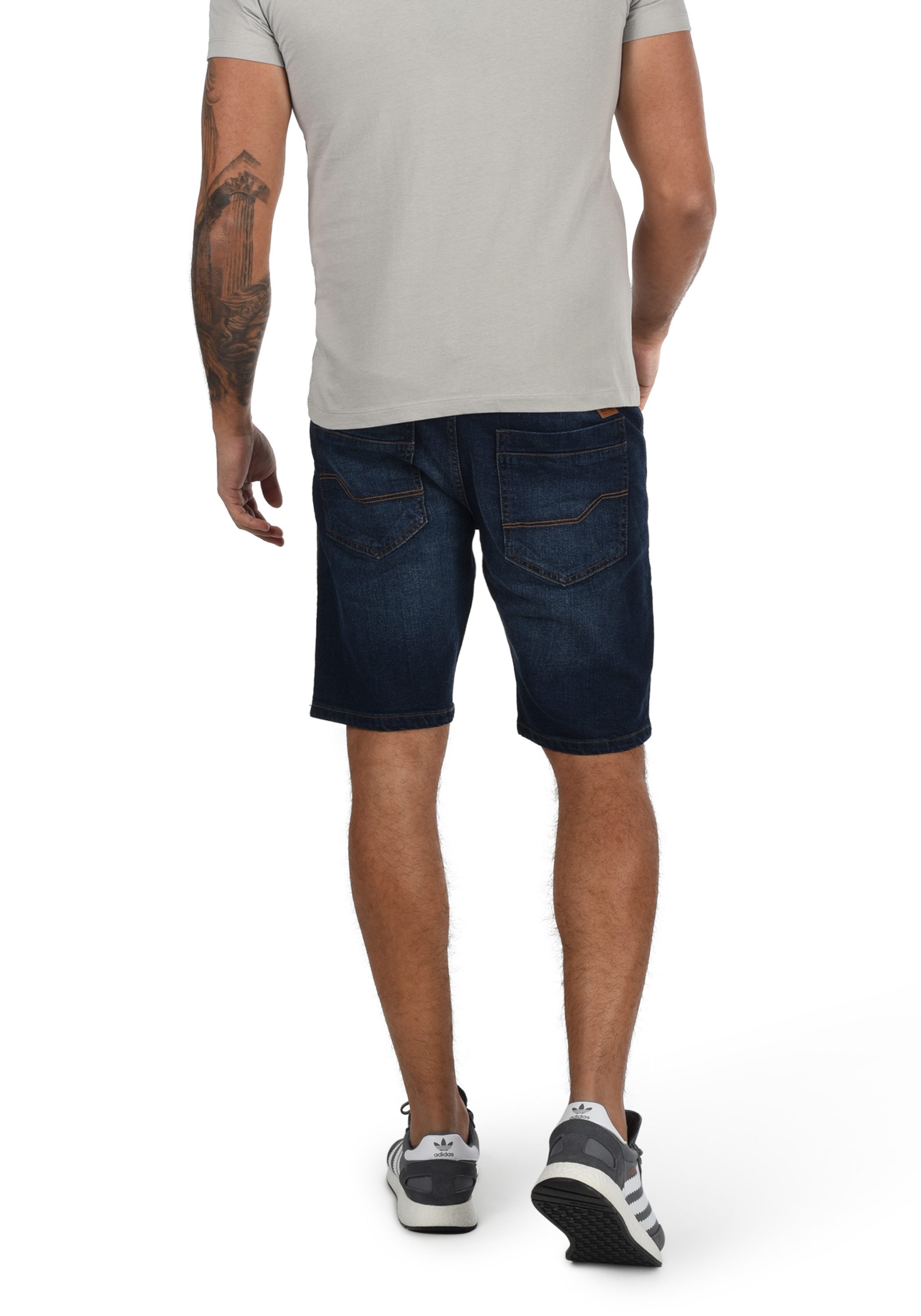 Indicode Jeansshorts IDAlessio Kurze Hose im Knitterfalten-Look