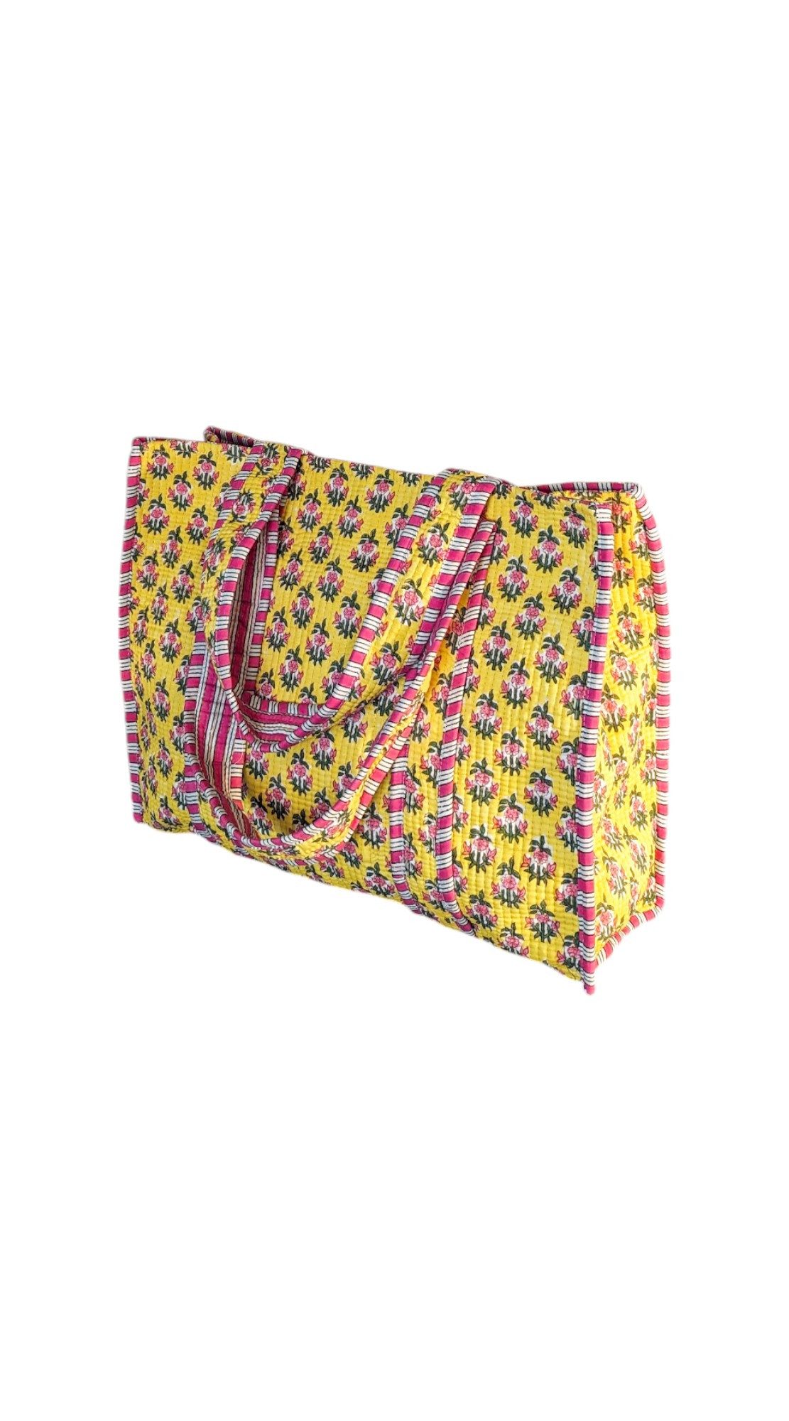 Aurelie Freizeittasche Gesteppte Tote Tasche SHIVA aus Baumwolle, große Strandtasche, gesteppte Baumwolle mit Blockprint Muster