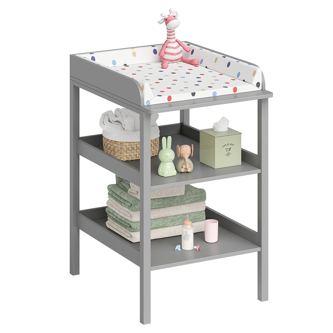Bellabino Wickeltisch Bani, Wickelregal schmal, grau, mit 2 Ablagefächern günstig online kaufen