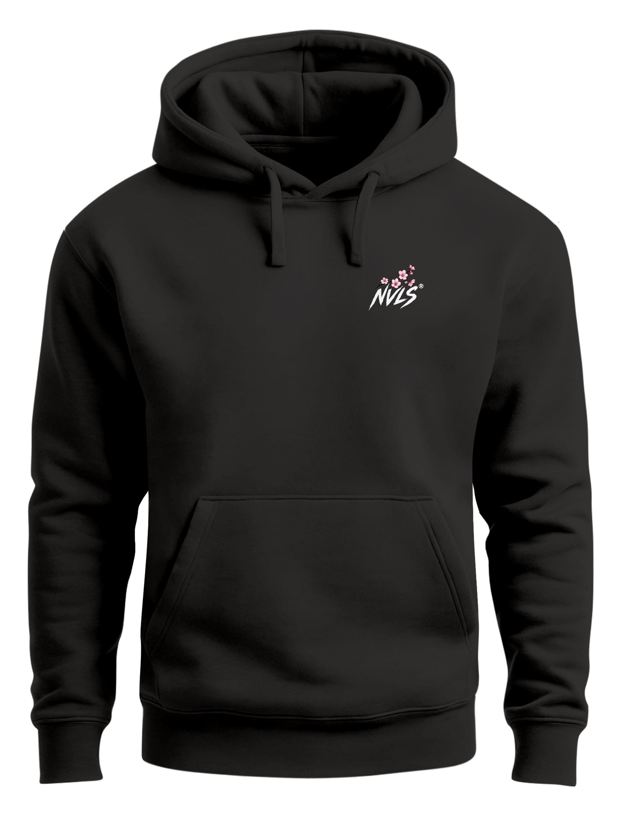 Neverless Hoodie Herren Hoodie Backprint - Design Sakura - Kapuzensweatshirt – Bild 4 von 5