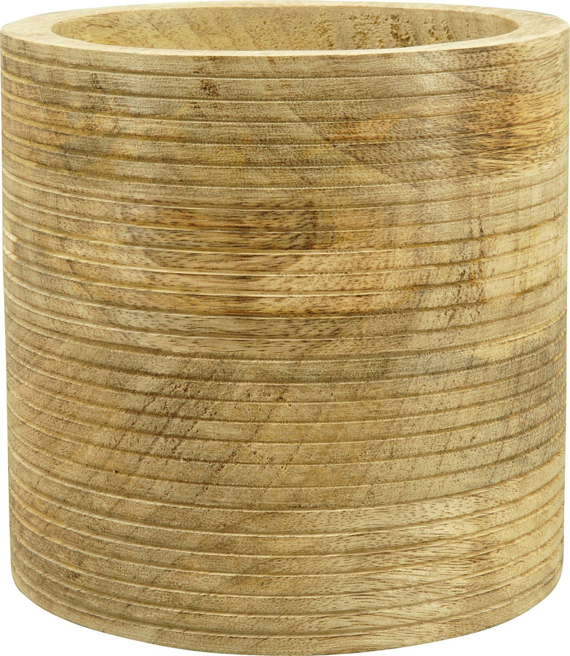 finehomegarden Blumentopf Übertopf Holz "DOST" natur Blumentopf Ø15cm H11,5cm +H14,5cm (1 St), Pflanzengefäß Holz natur für Innenbereich – Blumentopf 2Größen wählbar