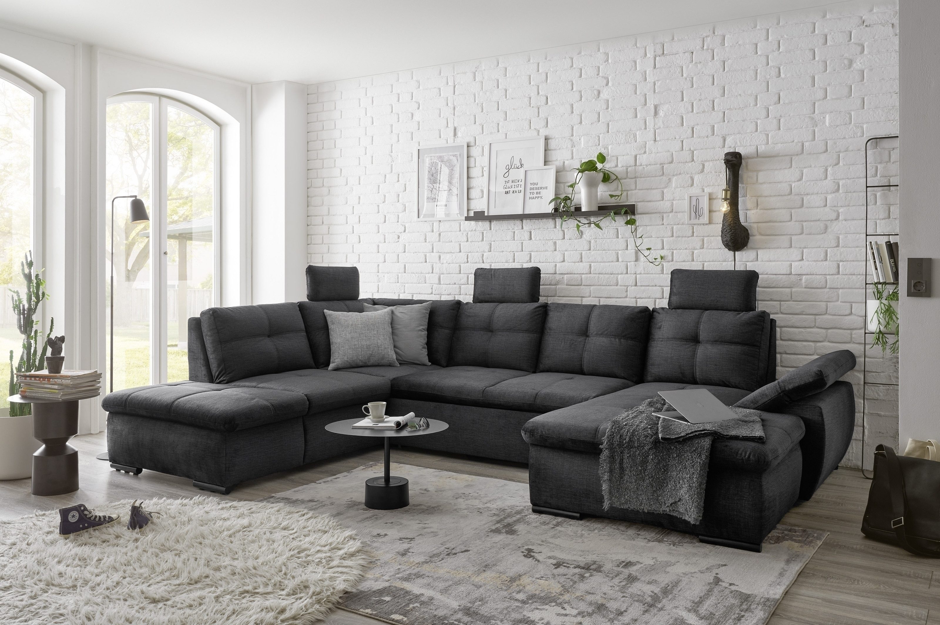ED EXCITING DESIGN Wohnlandschaft "Alija U-Form", mit Bettfunktion, Bettkas günstig online kaufen