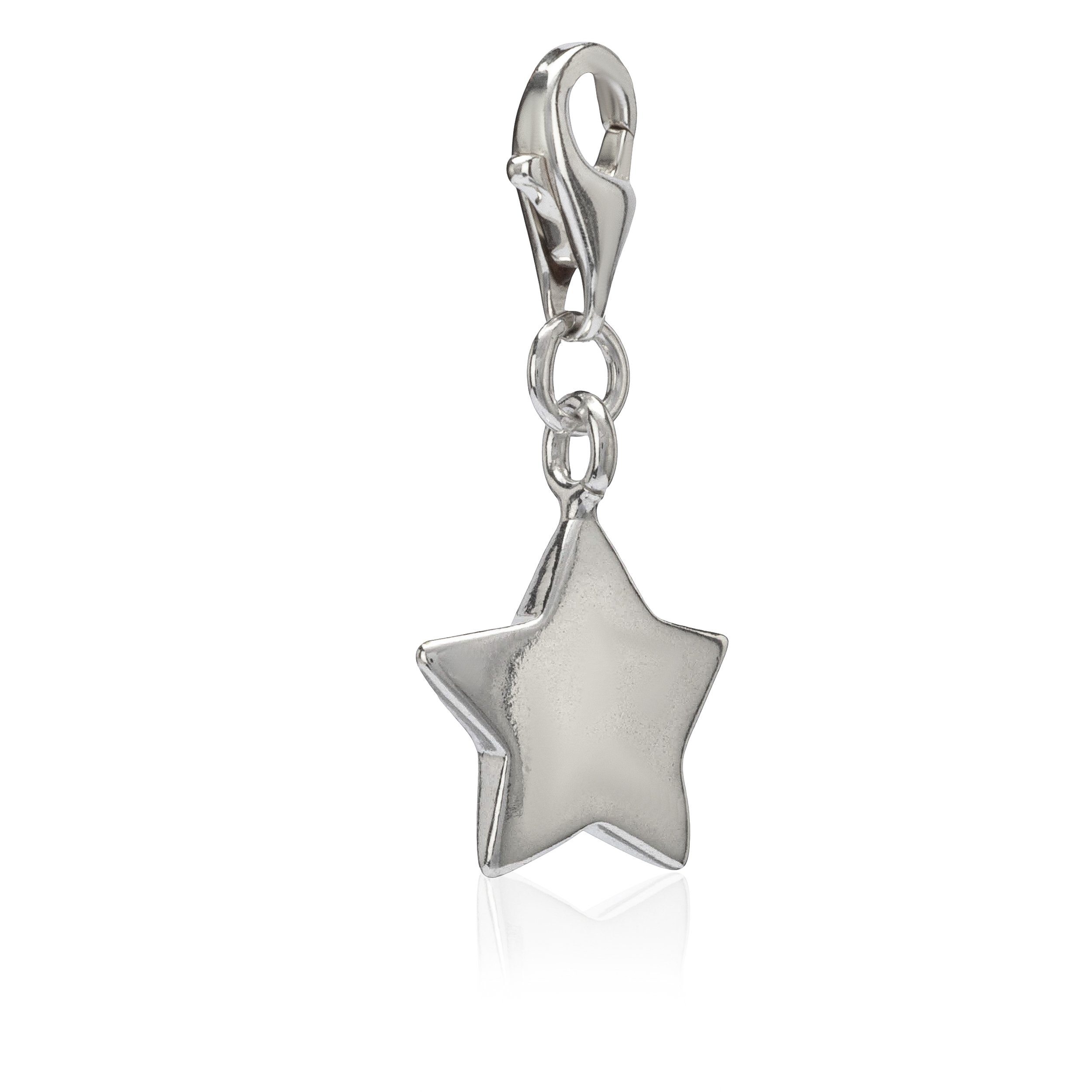 Charm-Einhänger Damen Stern 925 Silber 12x12mm Motiv Amulett