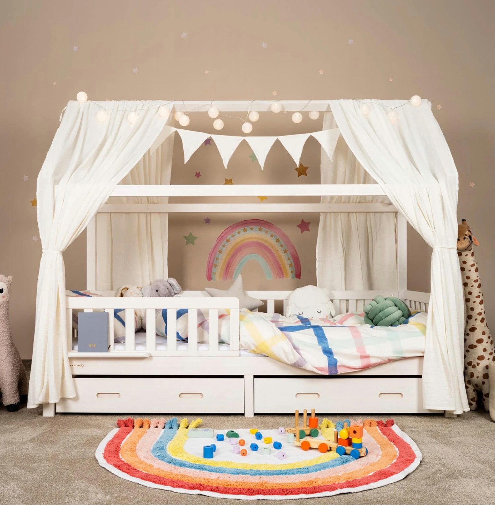 Alavya Home® Dekoobjekt Alavya Home Dekoset aus 100% Bio-Musselin Baumwolle, GOTS zertifizier