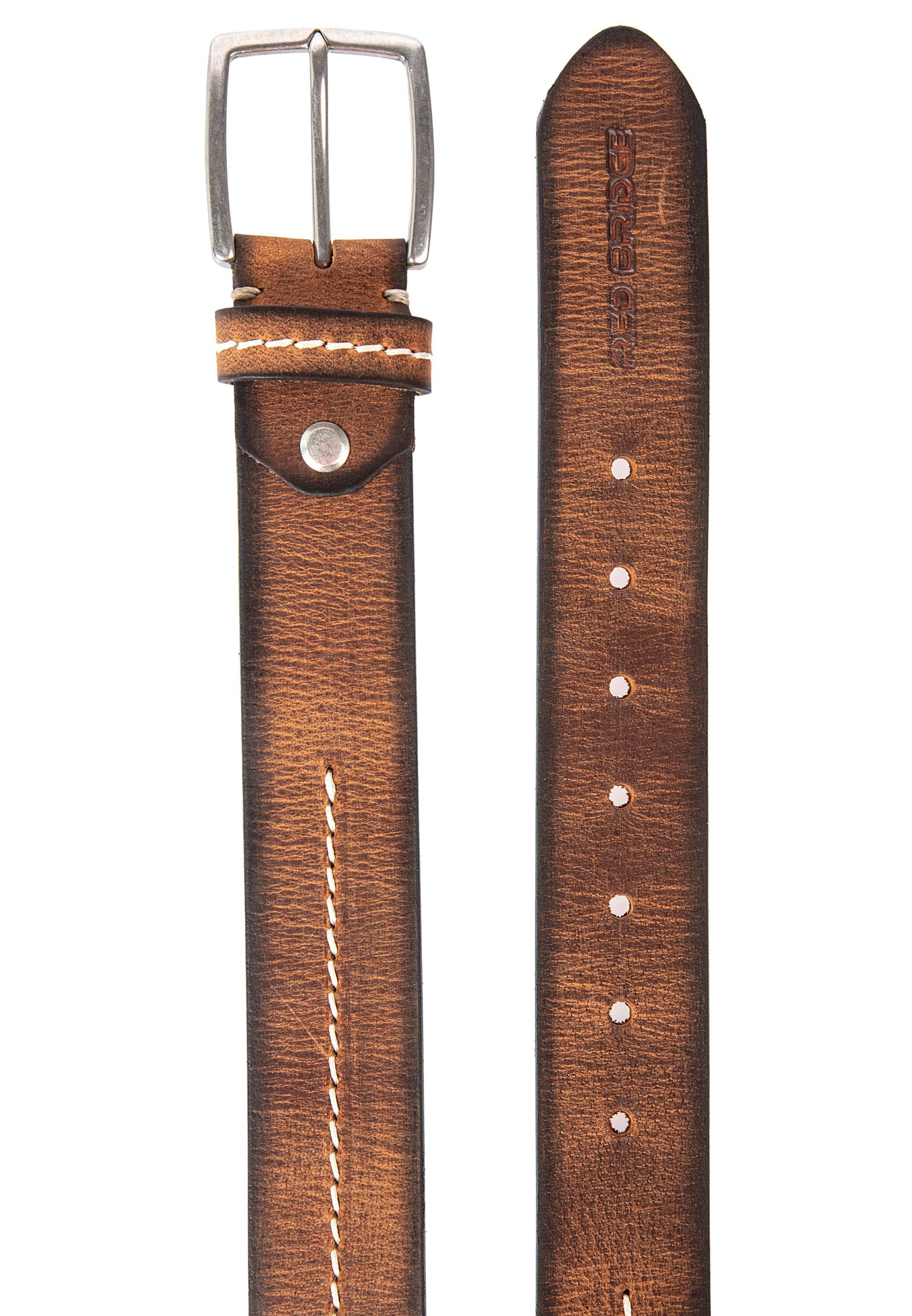 RedBridge Ledergürtel mit Kontrastnaht – Stilvoller Gürtel im Vintage-Look