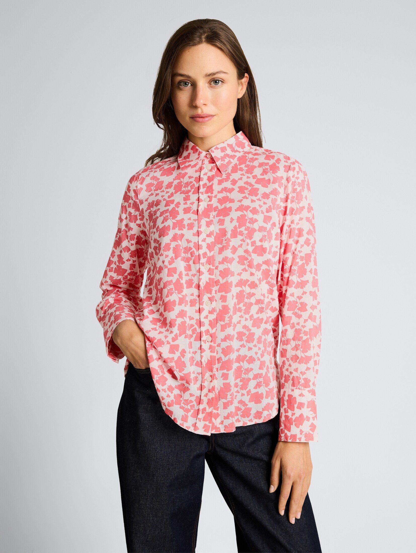TOM TAILOR Langarmbluse Blusen & Shirts Hemdbluse mit Muster günstig online kaufen