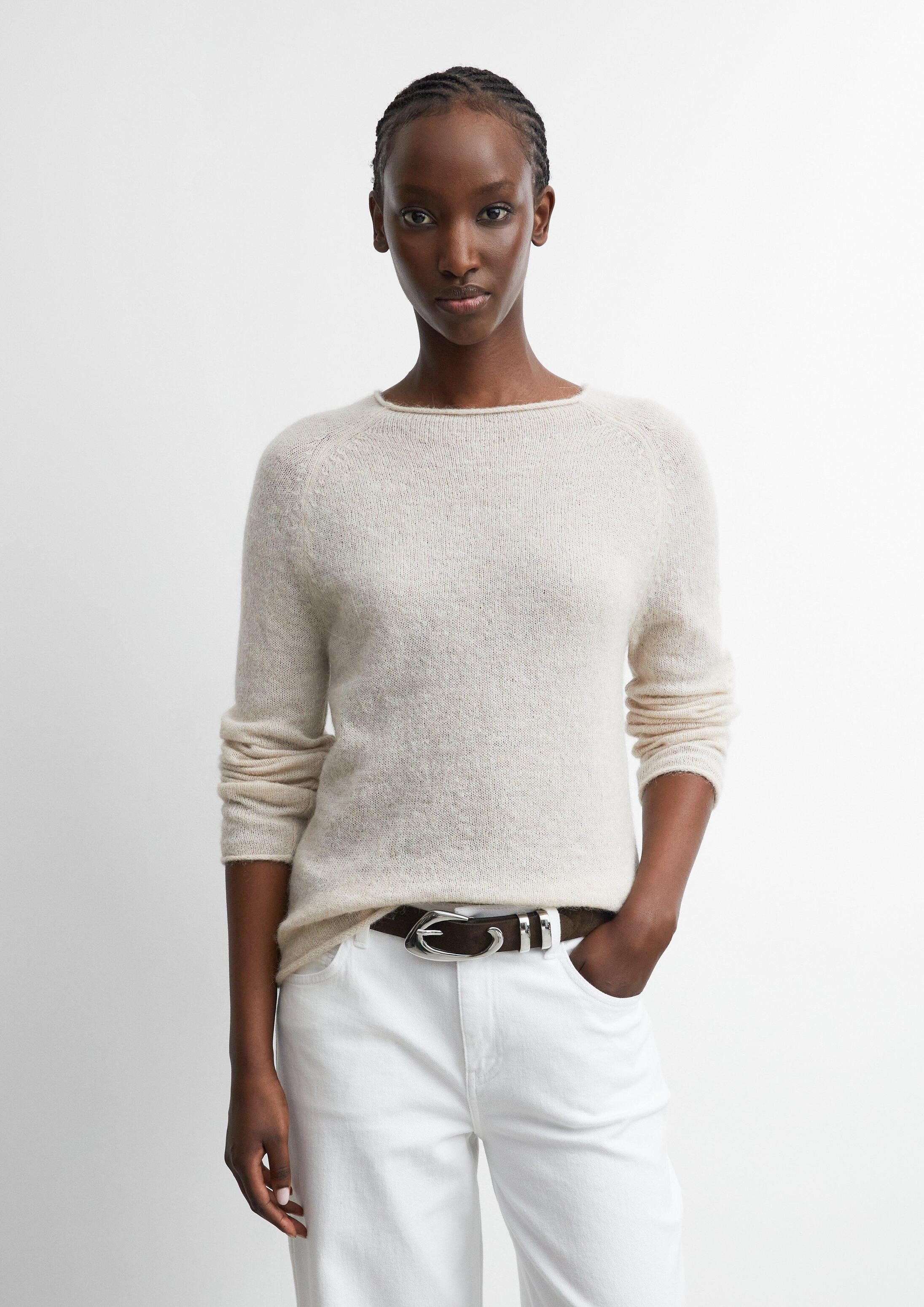 comma Longpullover Strickpullover Leichter Alpakamix-Pullover