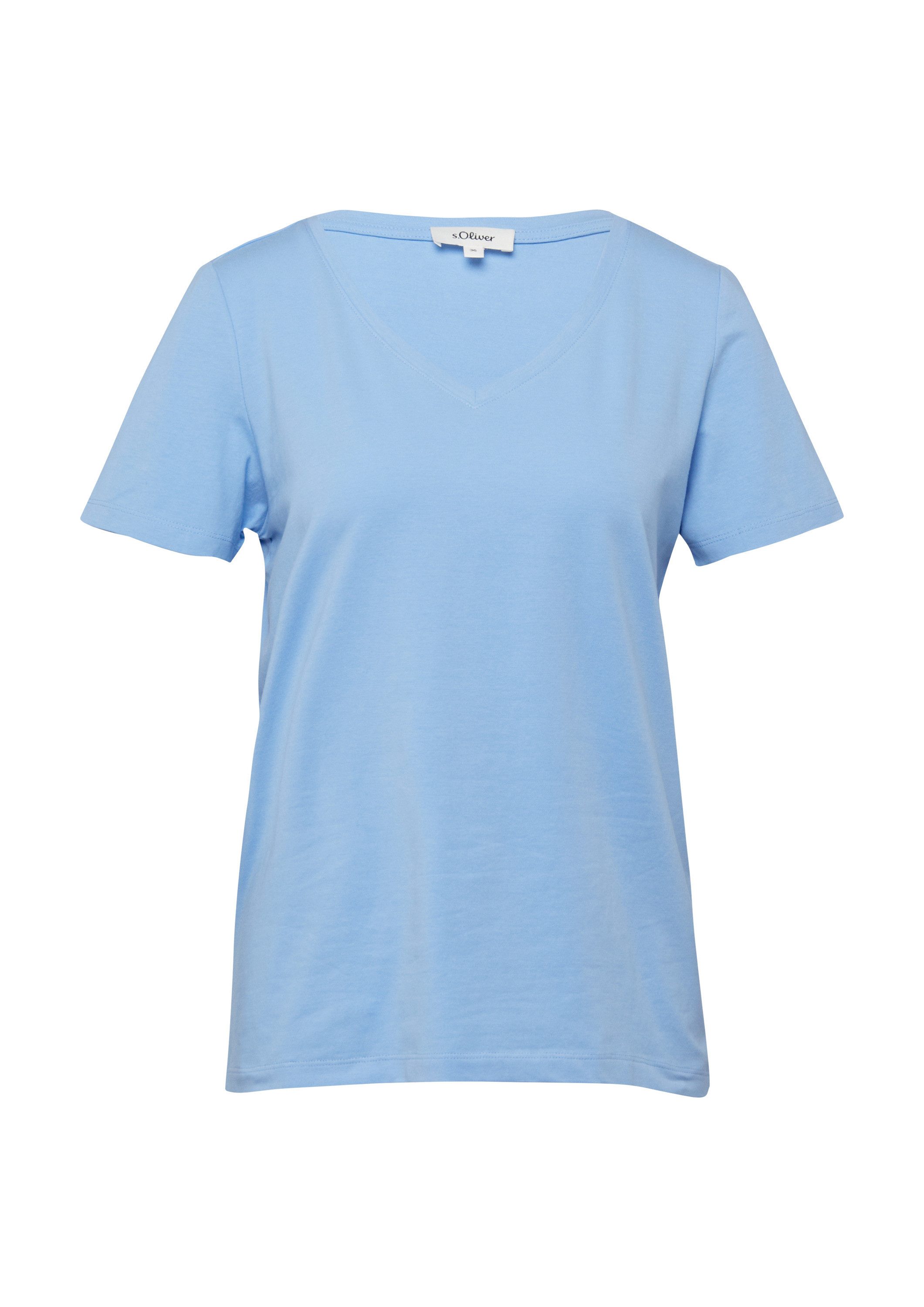 s.Oliver Kurzarmshirt T-Shirt T-Shirt mit V-Ausschnitt
