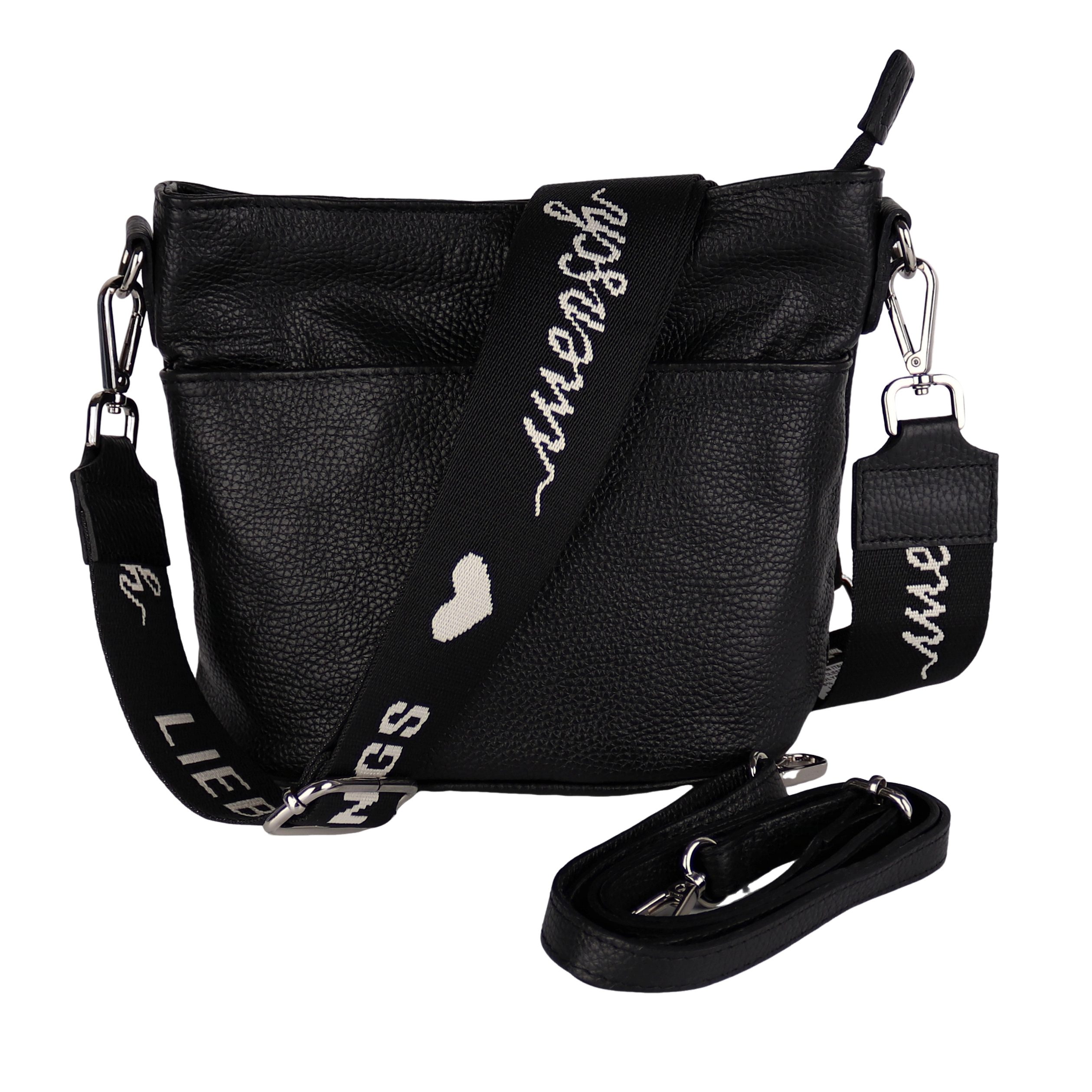 MIRROSI Umhängetasche Damen, Crossbody Bag, Echtleder Made in Italy (1 Tasche 2 Gurte oder Basic Version 1 Tasche 1 Gurt), 24x18x12cm (BXHXT)