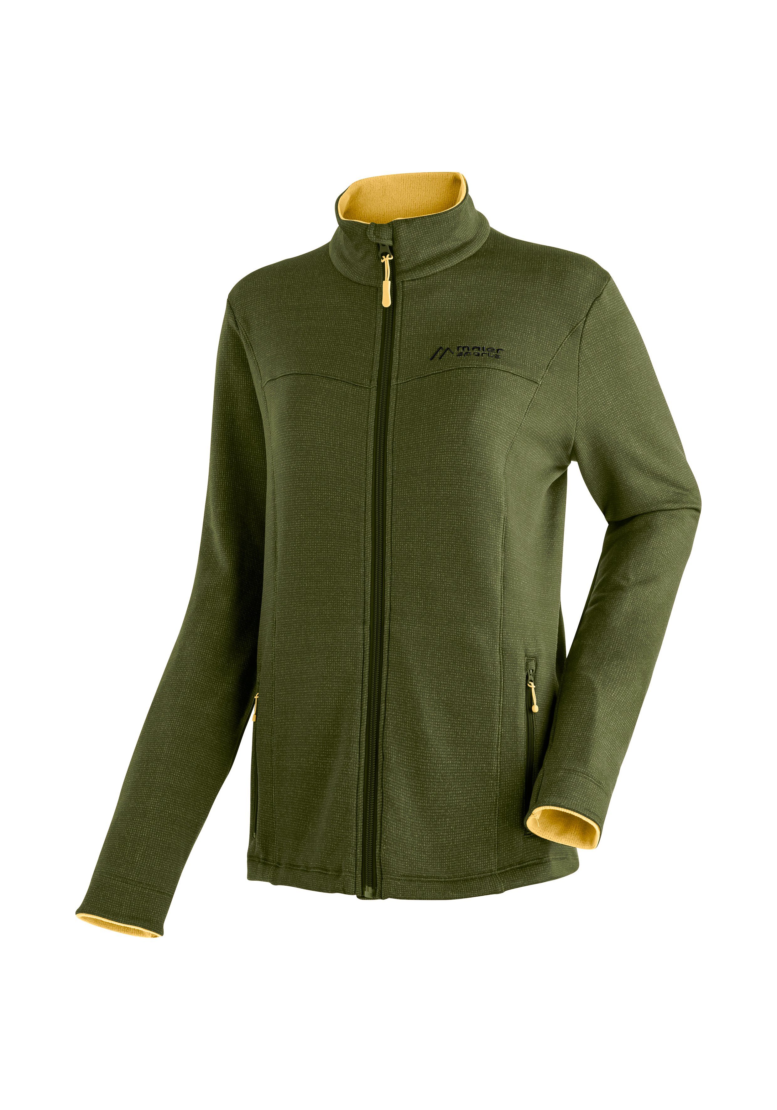 Damen, ideal für Maier Tival Outdoor-Aktivitäten Midlayer-Jacke Funktionsshirt Sports W dunkelgrün für