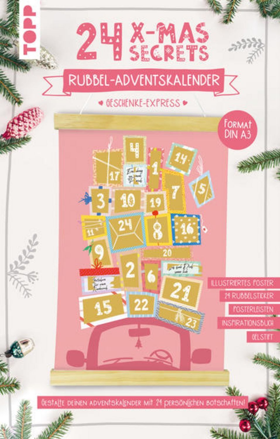 24 X-MAS SECRETS - Rubbel-Adventskalender - Geschenke-Express / Frechverlag