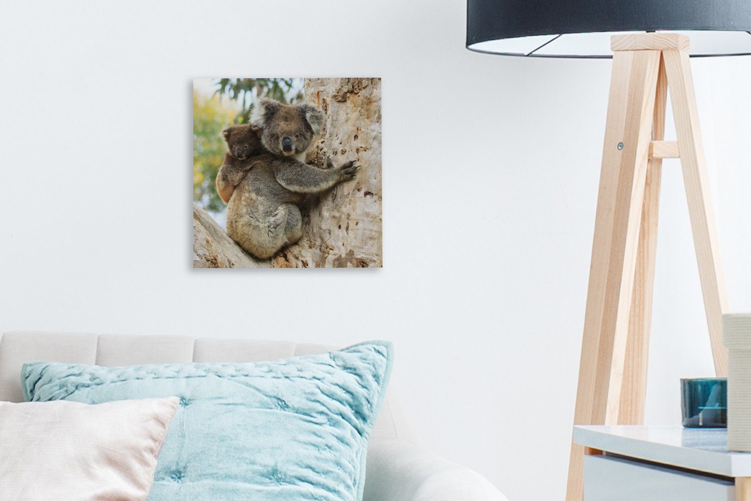 - Jungen Leinwandbild für Leinwand St), - Mädchen, Bilder OneMillionCanvasses® - Wohnzimmer (1 Koalas Kind - Baum Schlafzimmer