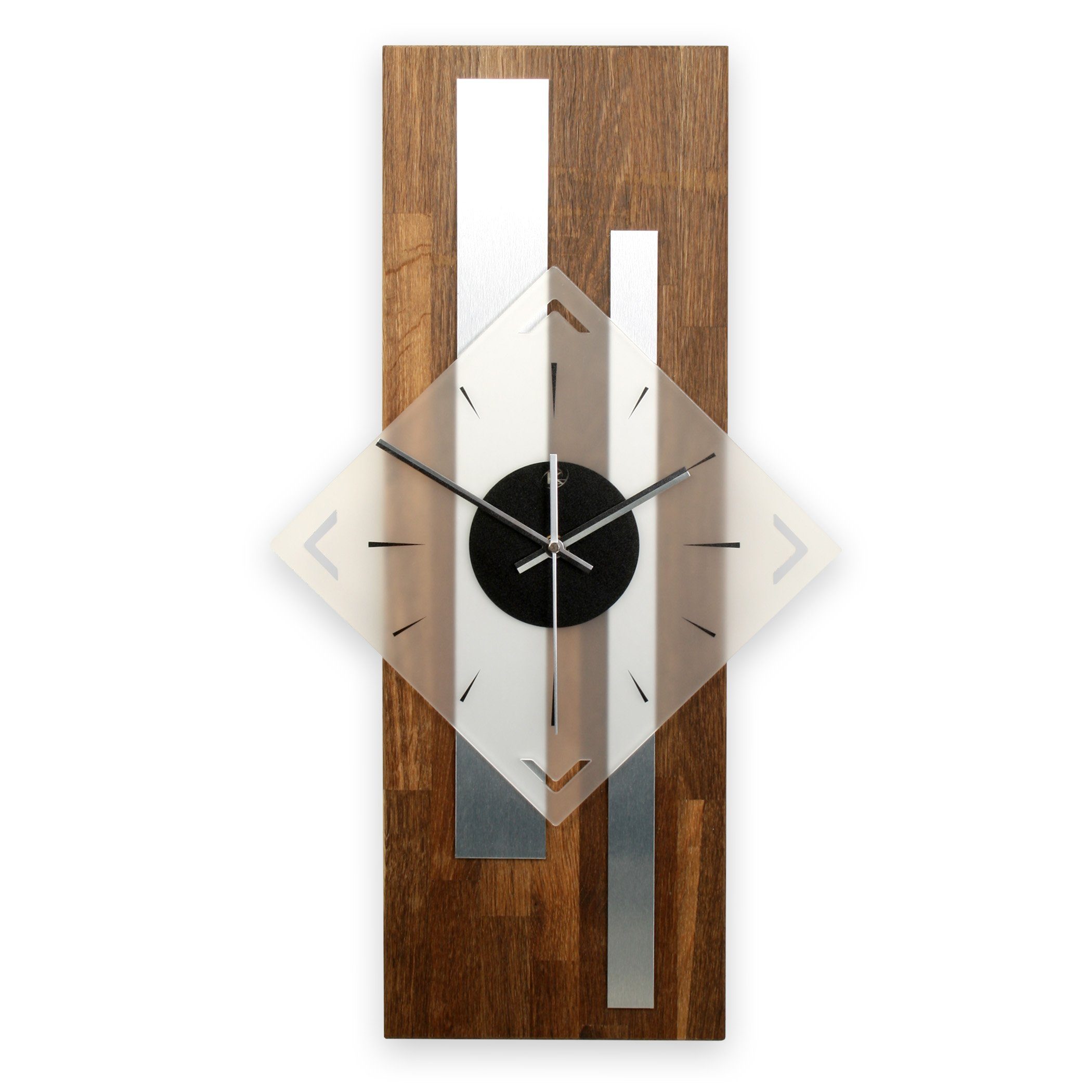 Kreative Feder Wanduhr Designer-Wanduhr „Silver Stripes“ aus hochwertigem M günstig online kaufen