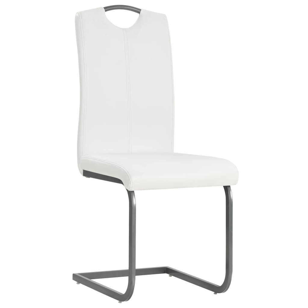 vidaXL Esszimmerstuhl Freischwinger 2 Stk. Weiß günstig online kaufen