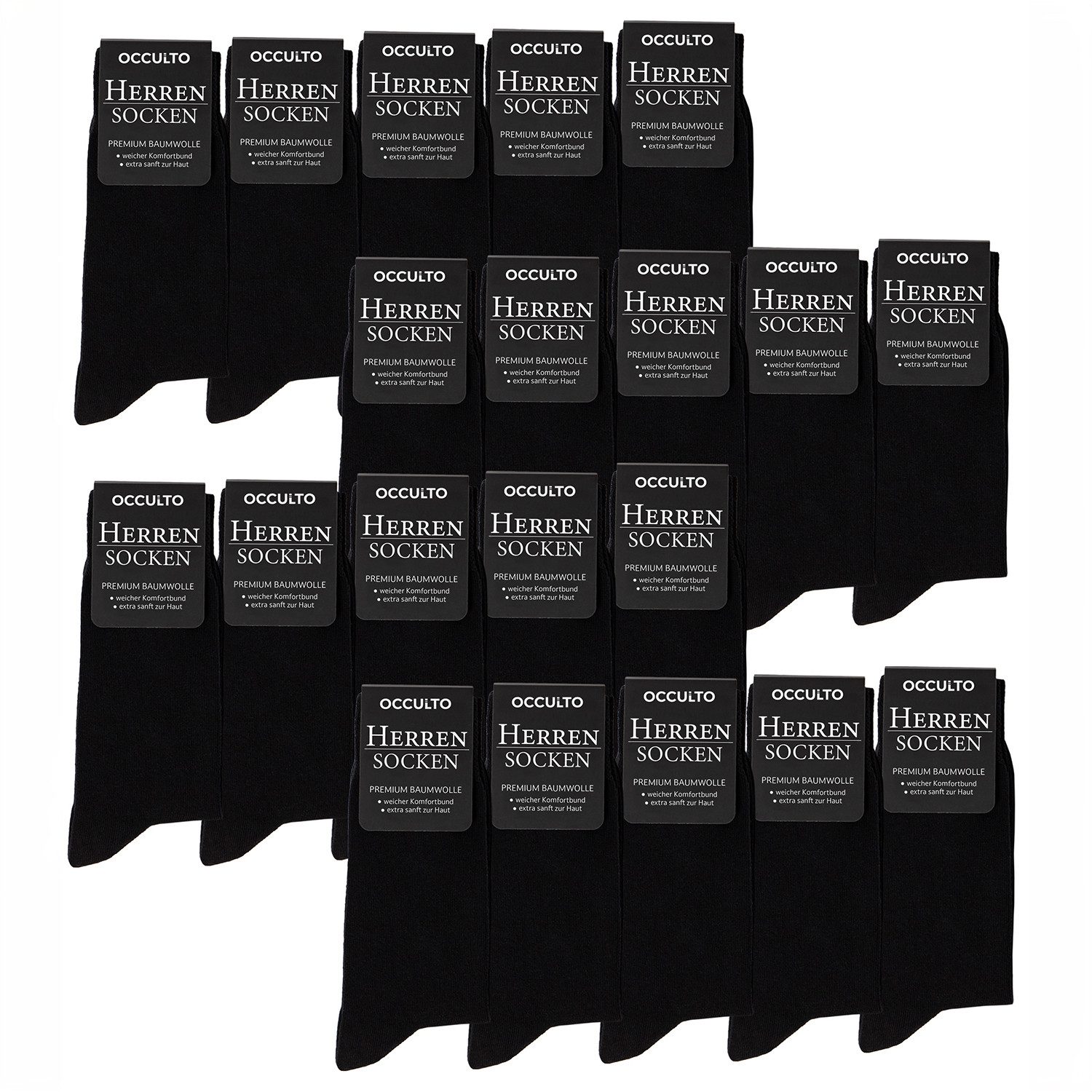 Businesssocken Herren Schwarze Socken 10-30er Pack (Modell: Hermann)