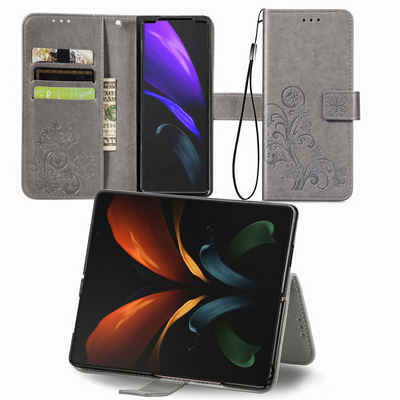 König Design Handyhülle Samsung Galaxy Z Fold3 5G, Schutzhülle Schutztasche Case Cover Etuis Wallet Klapptasche Bookstyle