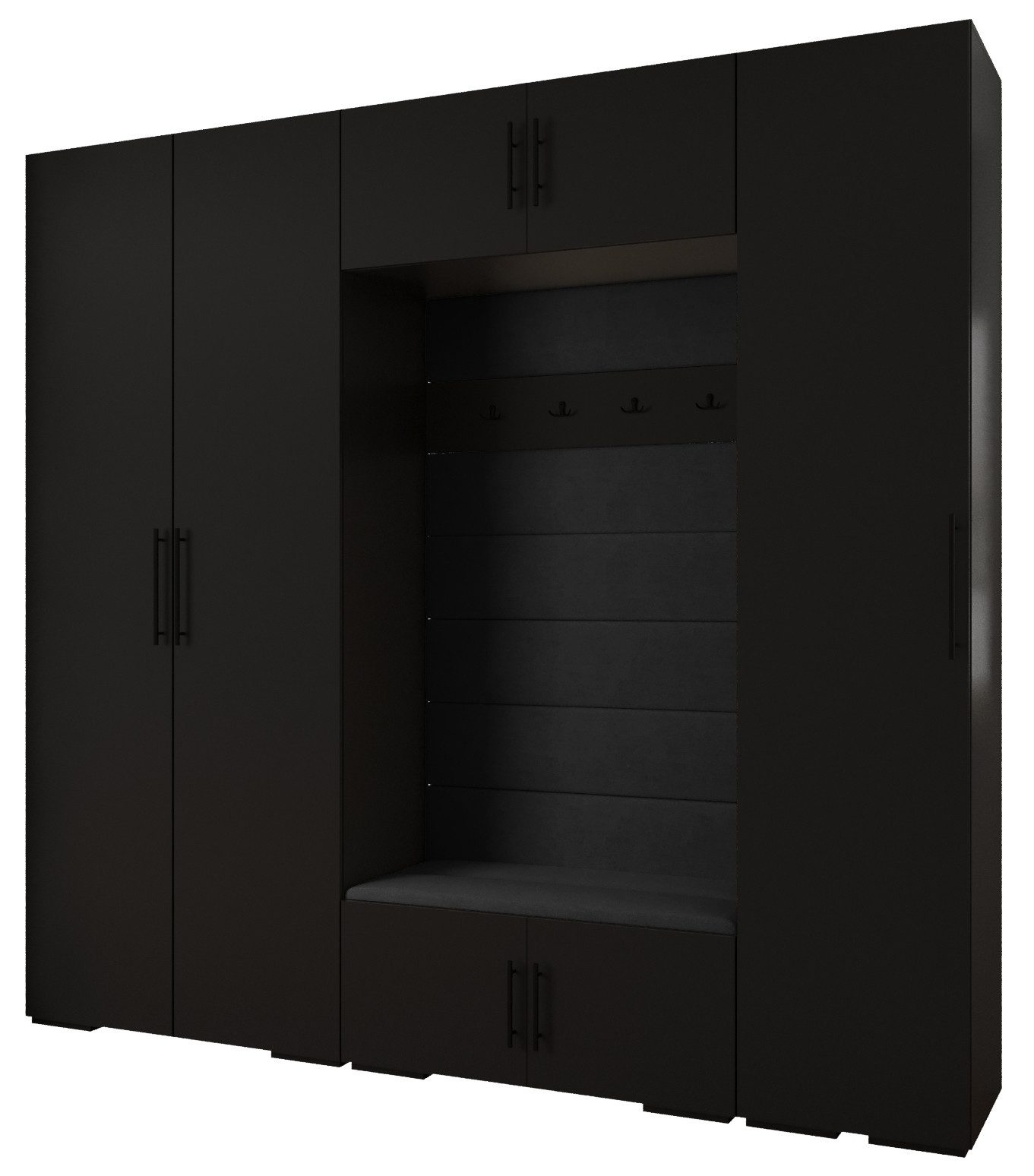 ABIKS MÖBEL Kompaktgarderobe INOVA 3 SATZ 8 Möbelset, Garderobe mit Kleiderstange und Regalen