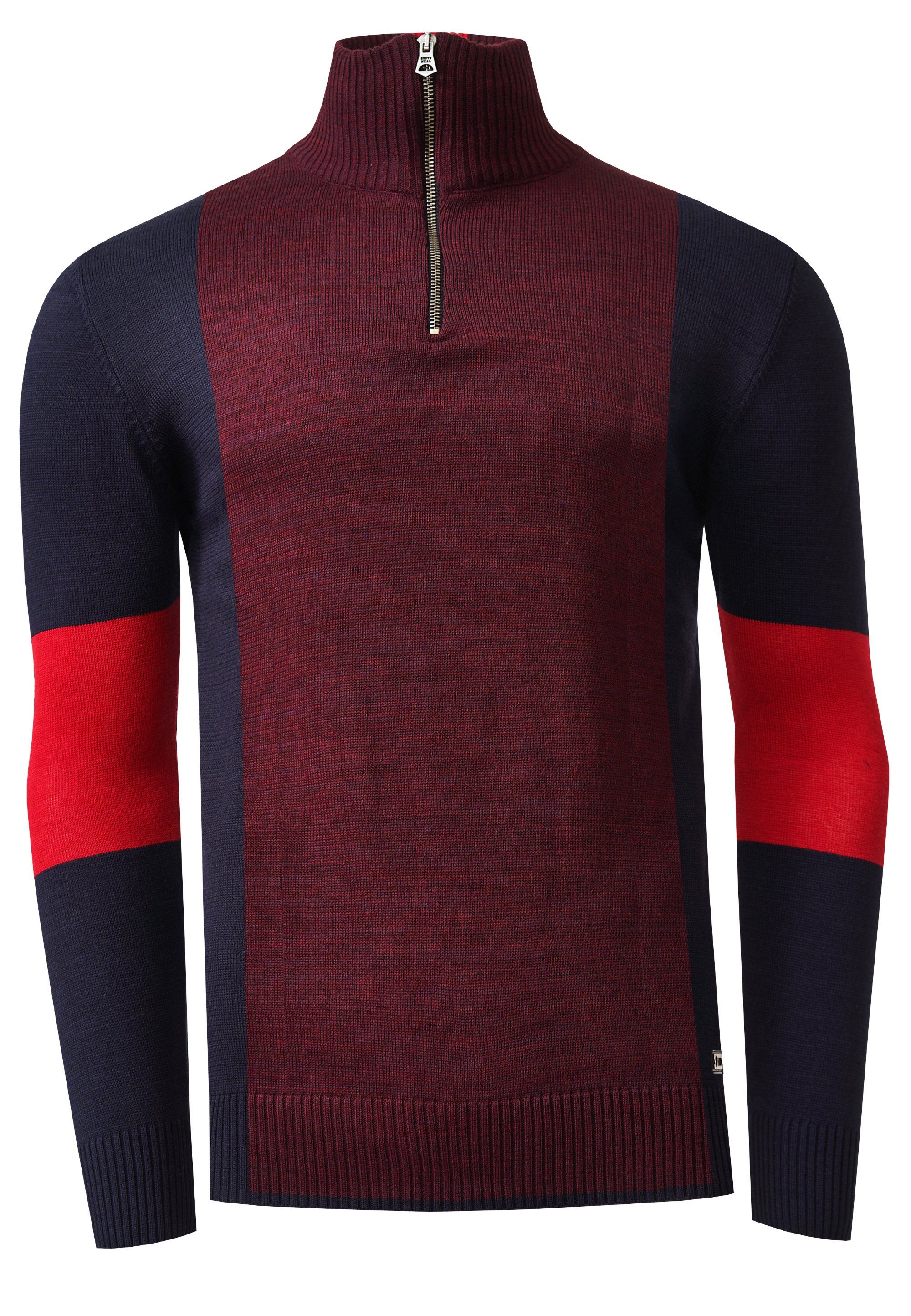 Rusty Neal Strickpullover mit bequemen Half-Zip