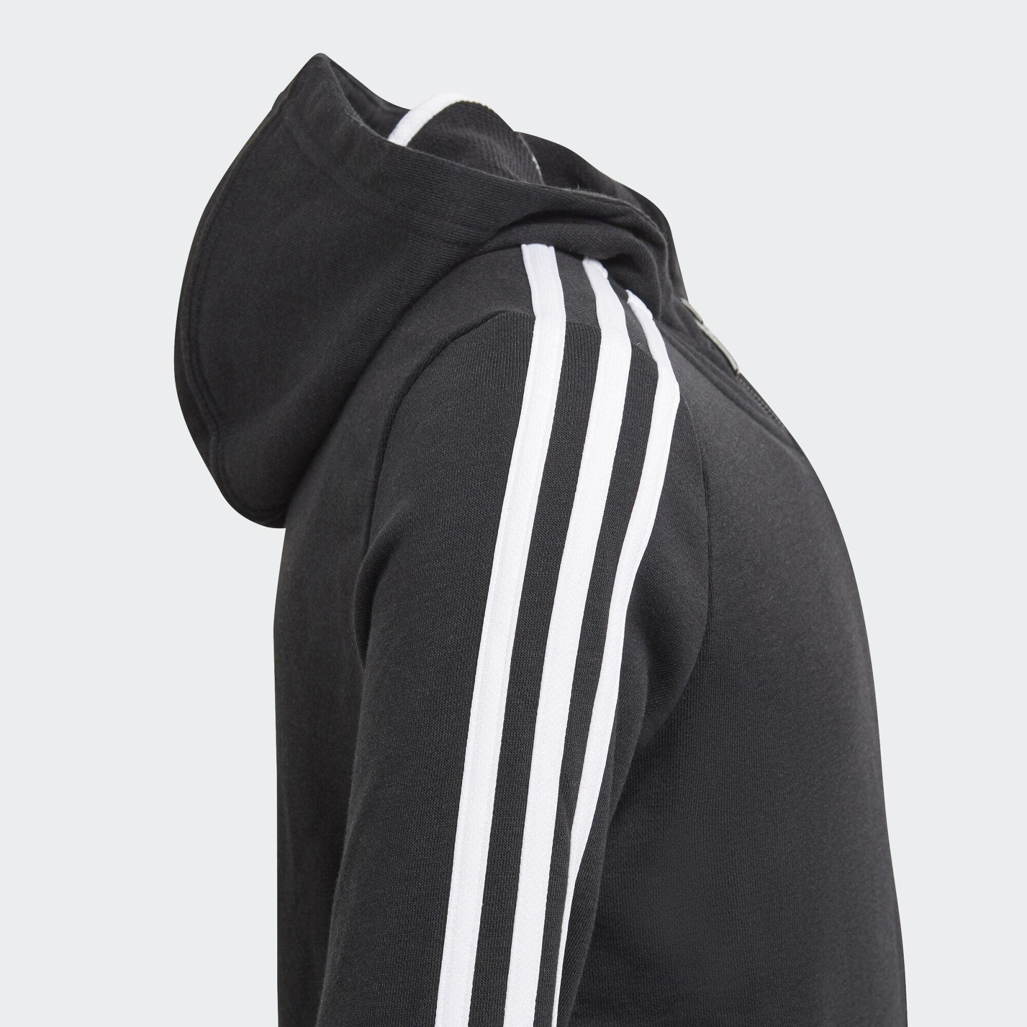 adidas Sportswear White ESSENTIALS Hoodie Black KAPUZENJACKE 3-STREIFEN 