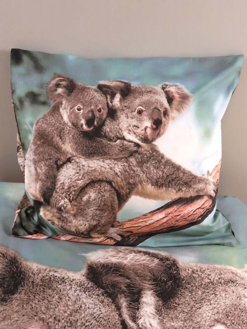 BrandMac Kinderbettwäsche Bettwäsche Set mit Koala 135 x 200 cm + 80 x 80 cm 100% Baumwolle, 2 teilig, Langlebig – Bild 3 von 5