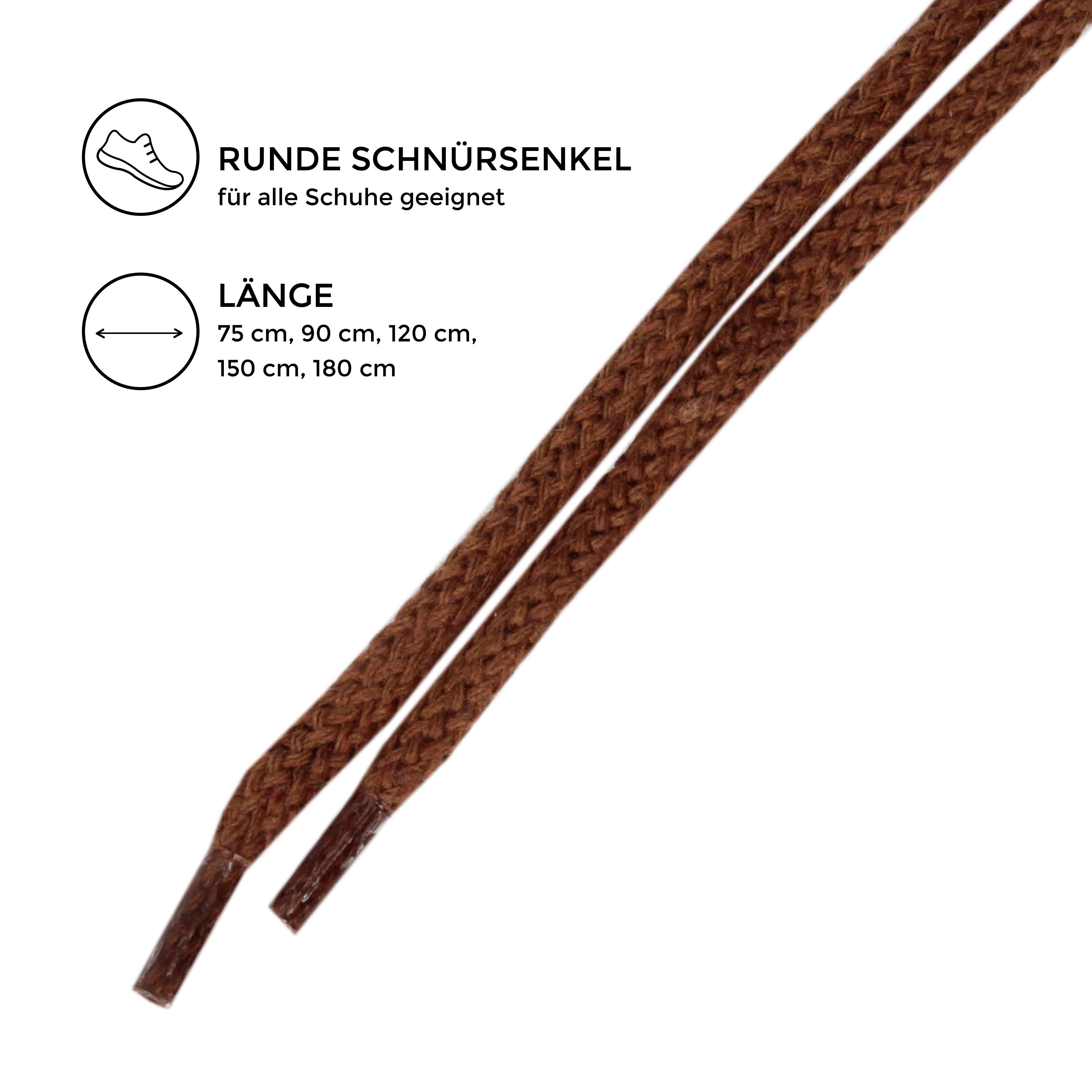 filsko Schnürsenkel Schnürsenkel Rund aus Baumwolle, 70mm, 90mm, 120mm, 150mm, 180mm, 200mm