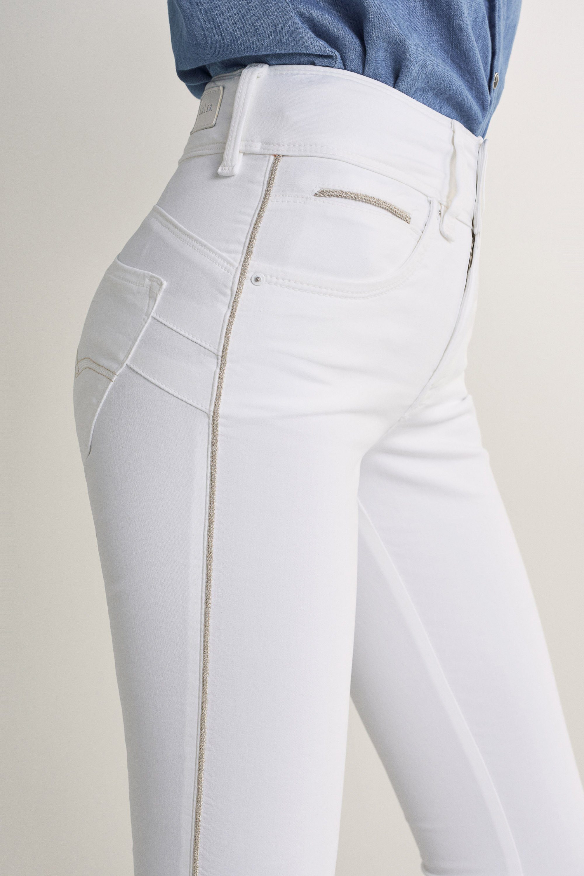 Salsa Stretch-Jeans SALSA JEANS SKINNY IN white CAPRI 123400.0001 PUSH SECRET