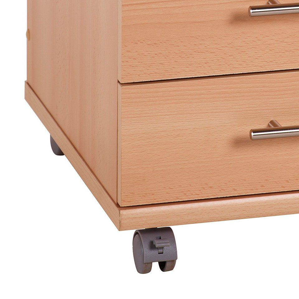 Lomadox Rollcontainer, / Standcontainer TYP527 Buche Nachbildung, BxHxT ca.: 42x57x50 cm
