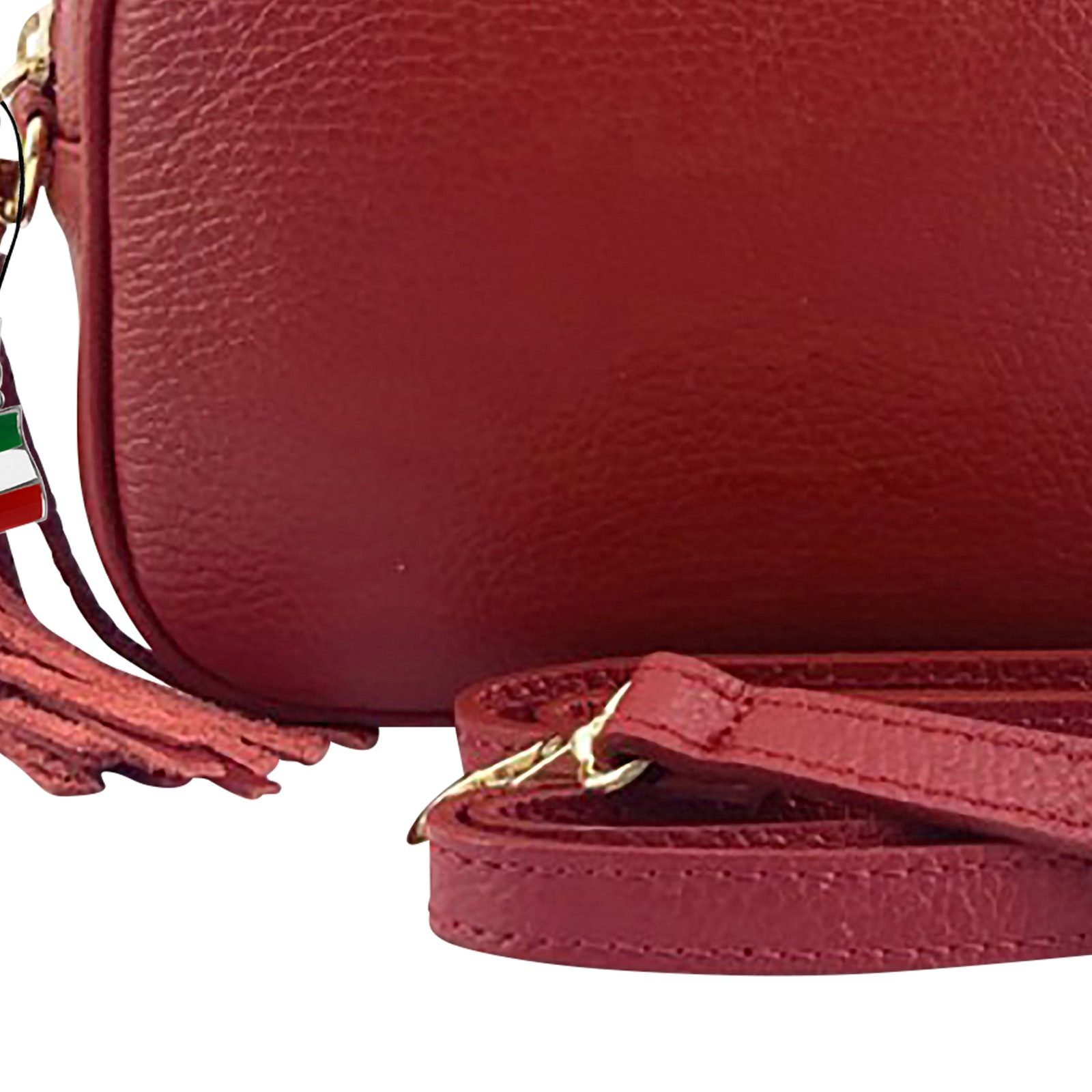 FLORENCE Umhängetasche Florence Umhängetasche Echtleder Tasche (Umhängetasche), Damen Umhängetasche Leder, rot ca. 21cm x ca. 16cm