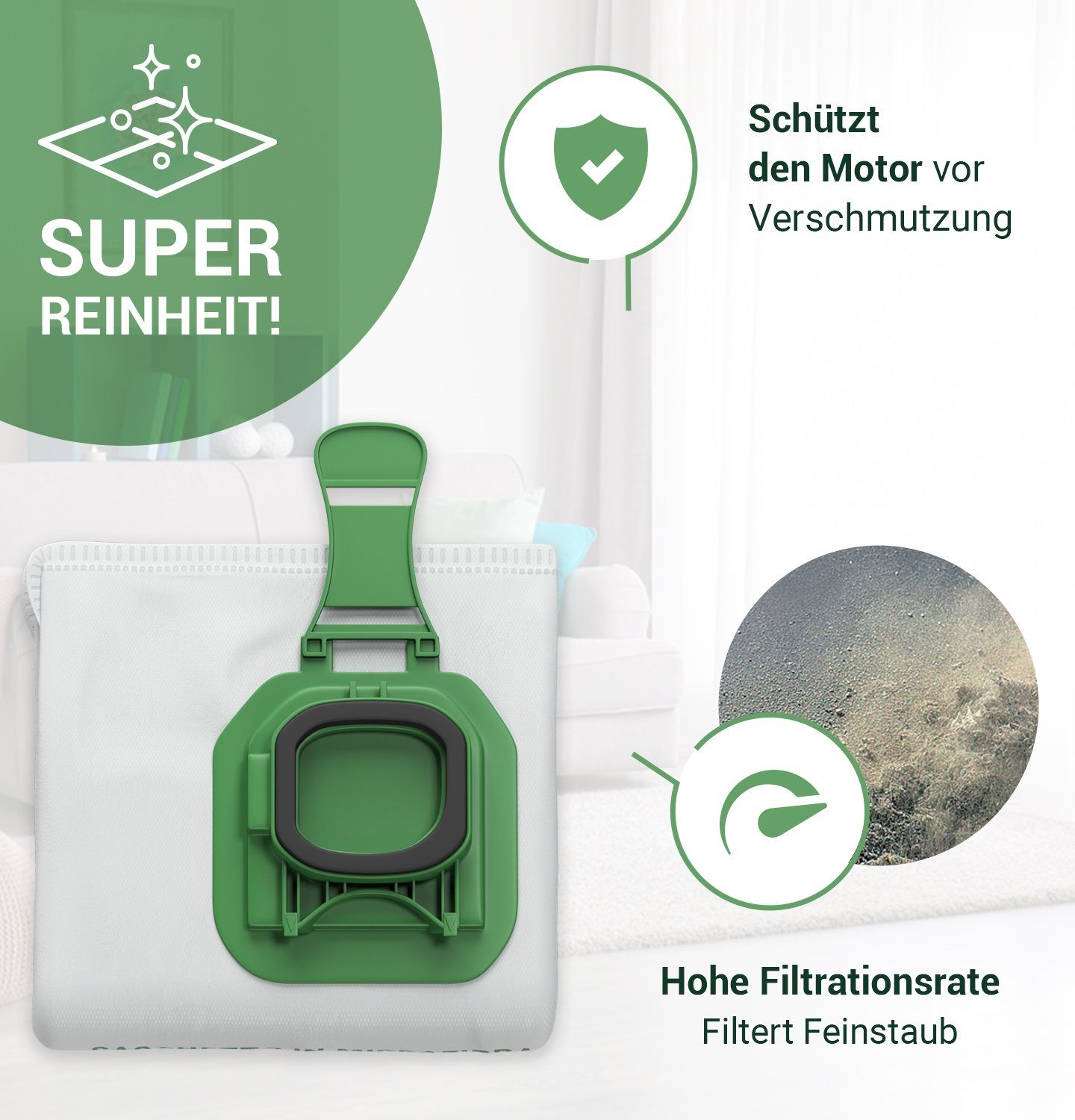 Thumbnail - VIOKS Staubsaugerbeutel Filterbeutel 5 lagig, passend für Vorwerk, 18 St., aus Microvlies für Vorwerk Kobold VK 140 VK 1...