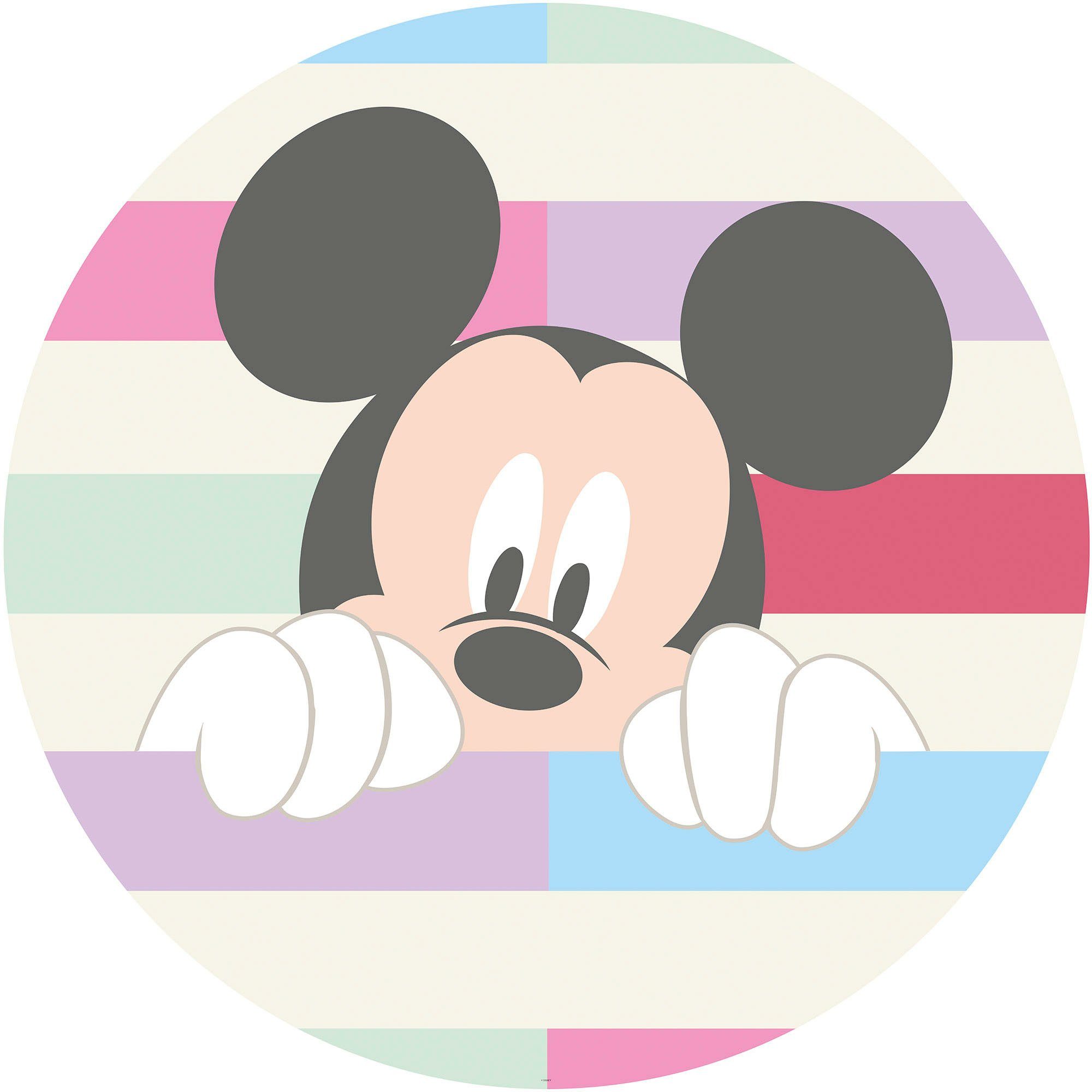 St), Peek-a-boo selbstklebend Komar Höhe), Wandtattoo Mickey x Künstler: 125x125 Disney, und (Breite cm (1 rund