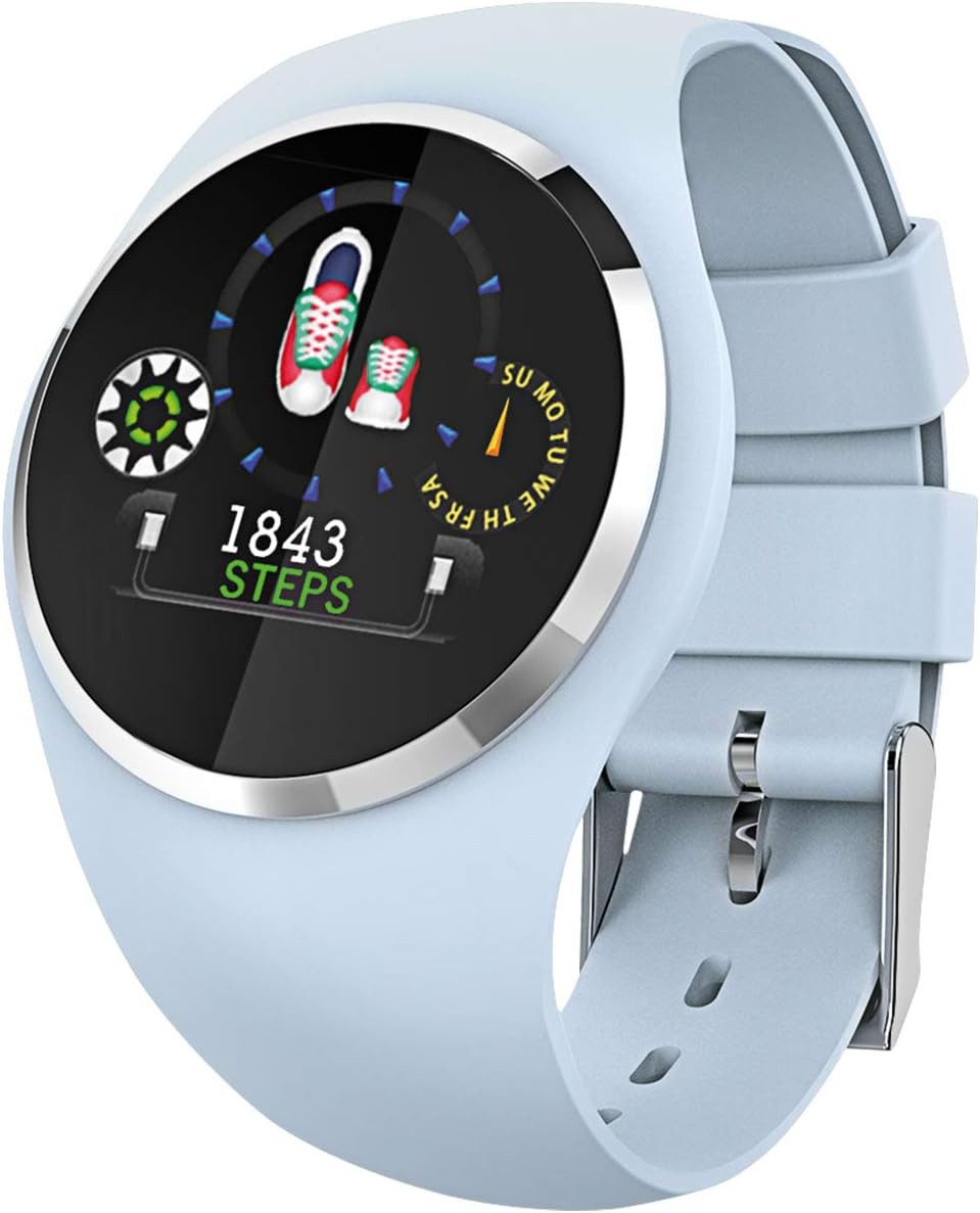 Atlanta Smartwatch (1,2 Zoll, Android, iOS), mit Herzfrequenz Blutdruck Schlaf Schritte Farbdisplay mit Animation
